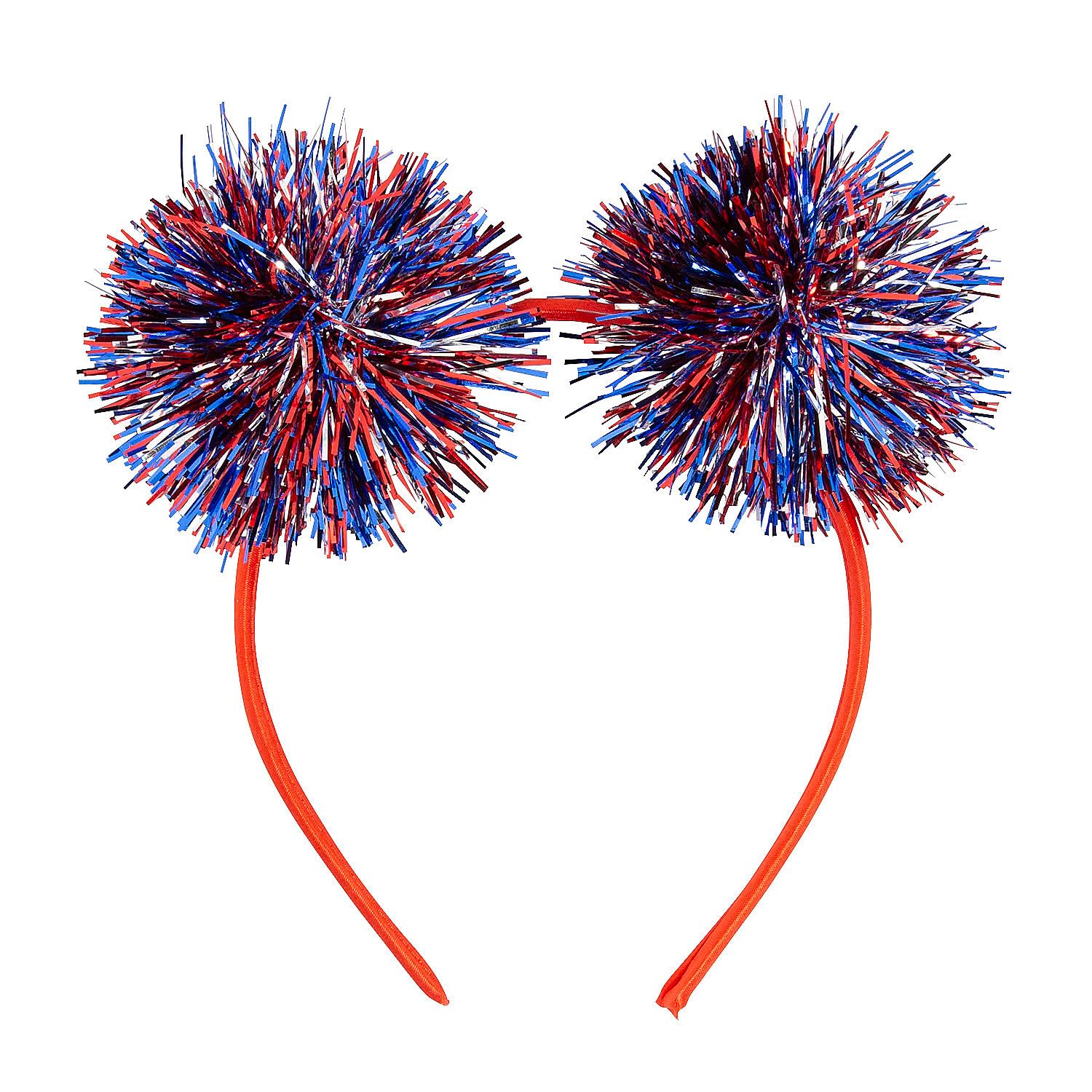 Fun Express Kids Patriotic Tinsel Ball Head Boppers - 12 Pc