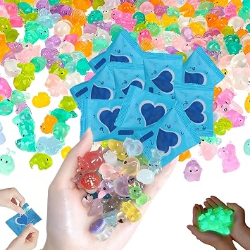 100 PCS Mystery Bag with Glass Animals Figures Mini, Luminous Blind Bag Collection for Fairy Gardens and Aquariums, Set of Small Resin Animals for DIY Crafts and Party Favours