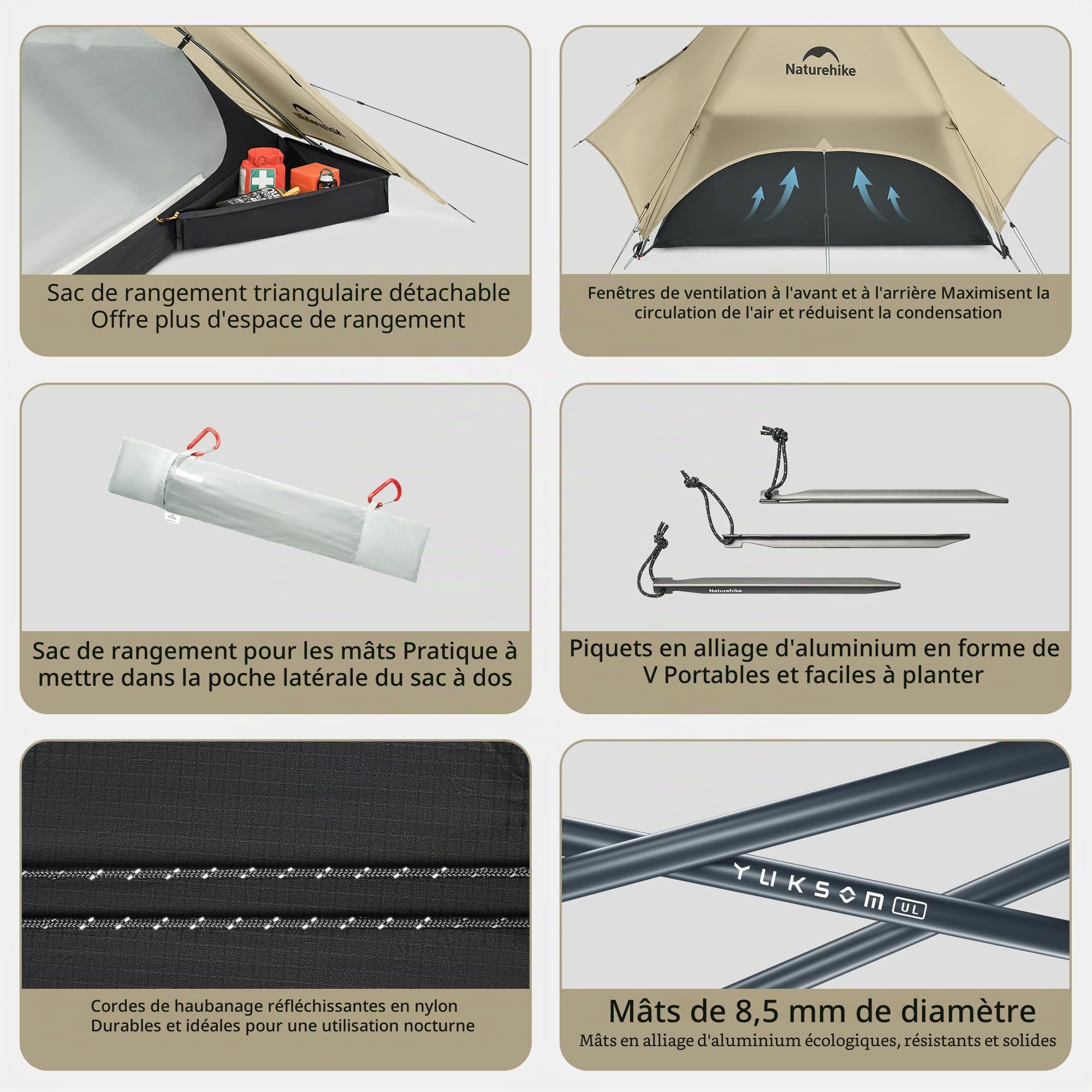 Naturehike Star River Tente de randonnée 4 saisons ultra légère double couche étanche pour randonnée, trekking et camping sauvage