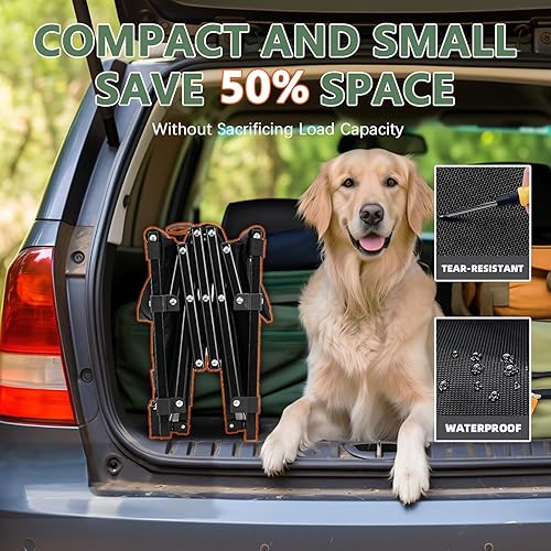 Miniatura 7 de Carro plegable plegable con portón trasero  300 libras de servicio pesado plegable carro utilitario y ruedas de freno  100L vagones de comestibles