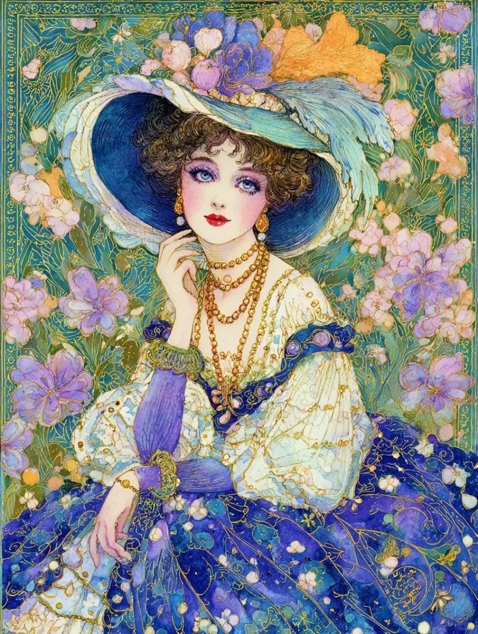 Henypt Cross Stitch Kits for Adults Fantasy Woman DIY Arts Aand Craft Kit for Adults Beginners with Accessories Home Wall Decoration 14CT 50x70cm