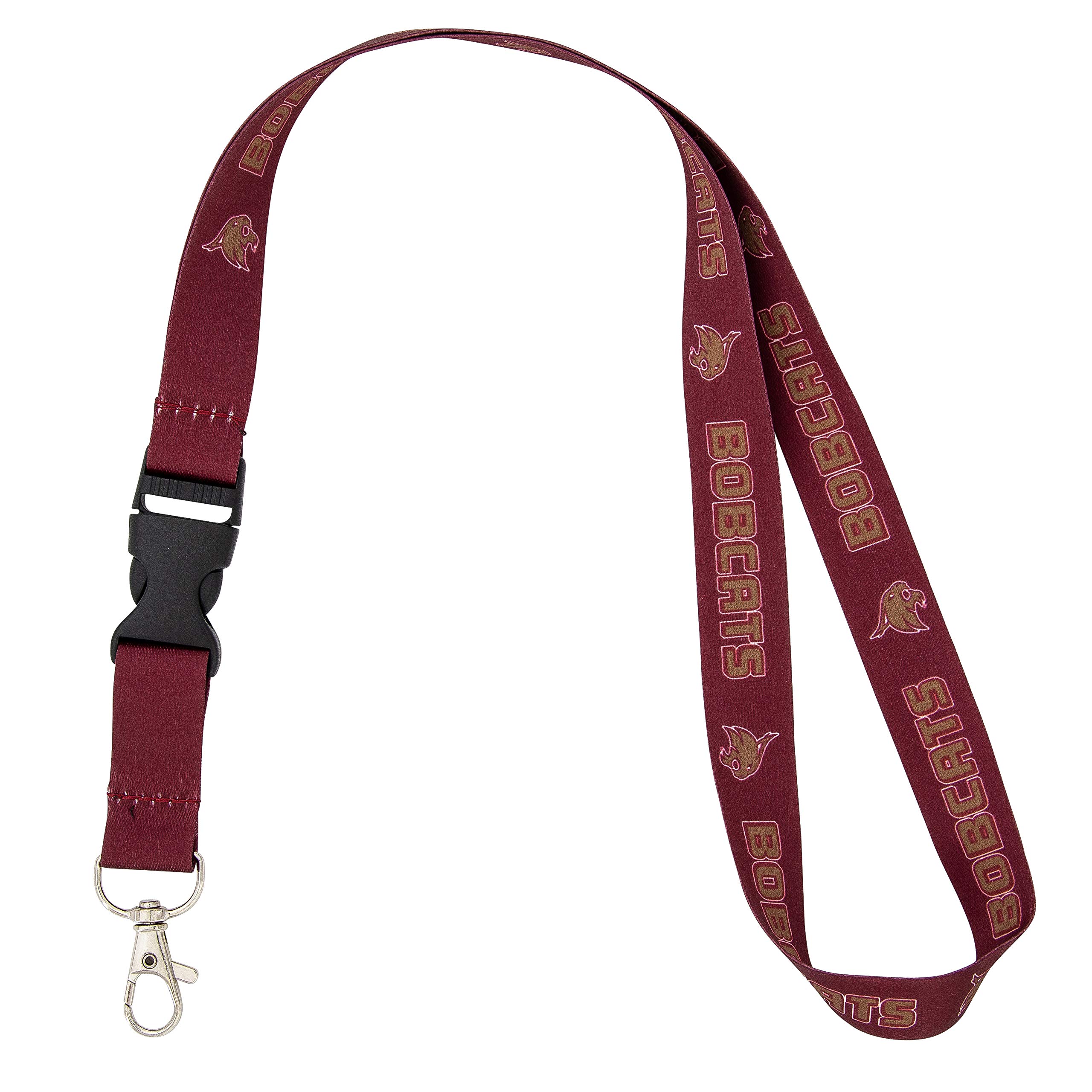 Texas State University TxST Bobcats Car Keys ID Badge Holder Lanyard Keychain Detachable Breakaway Snap Buckle (Burgundy)