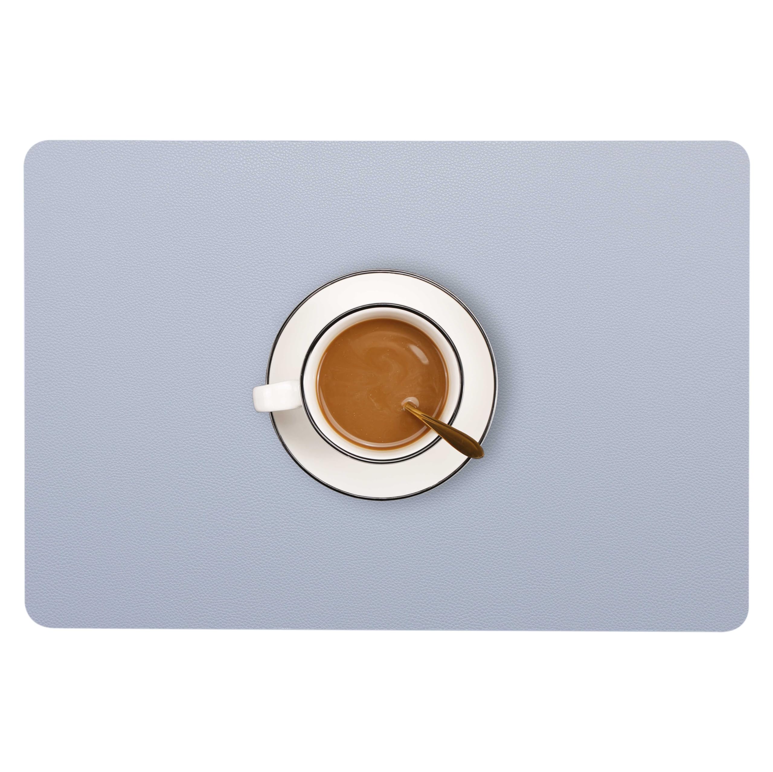 Wipeable Placemats Set of 2 Table Mats Easy to clean Waterproof Kitchen Mats for Dining Table Outdoor Indoor (2, Pale Blue)