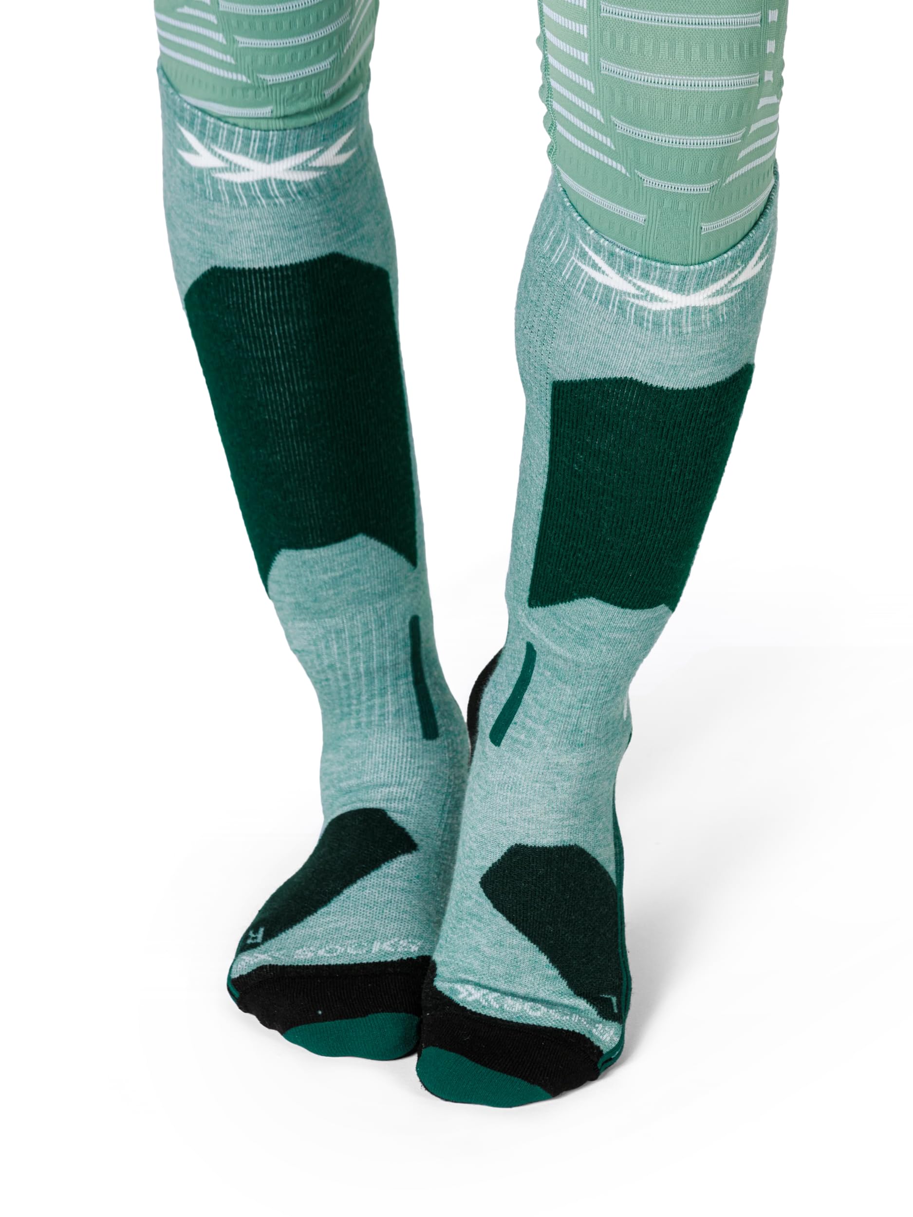 X-Socks Ski Discover OTC Donna - Calze da sci ad alte prestazioni, comfort ottimale, protezione avanzata e vestibilità superiore per un'esperienza di sci impareggiabile - Bianco/Grigio, 35-36
