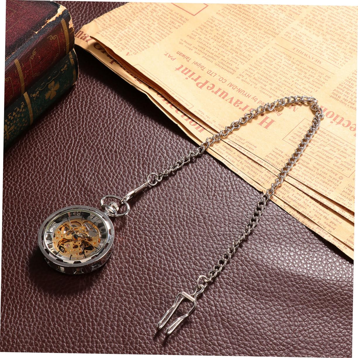 Reloj de Bolsillo Vintage Mecánico Diseño Hueco de Aleación y Mecanismo Manual, Adecuado para Usar como Collar en Ocasiones Obsequios