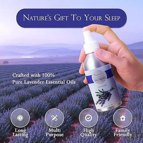 Miniatura 3 de Victoria's Lavender Pillow & Linen Mist Bundle  8oz+2oz y 2 unidades de 8oz  Spray de lavanda con aceite esencial  Fabricado en Estados Unidos,