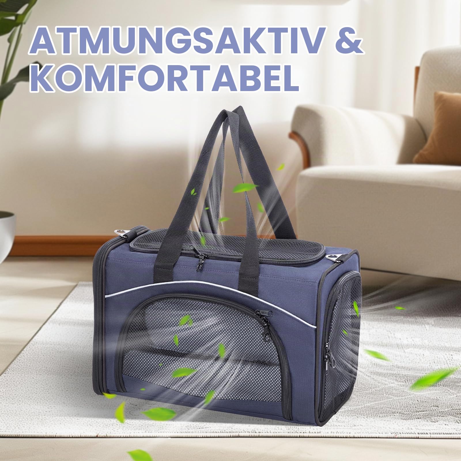 Petsfit DCC1910 Transporter Dla Psa I Kota Torba Lotnicza Składana 42x22x28 CM Niebieska — zdjęcie 4
