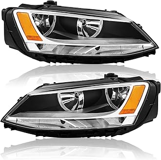 APSVE For 2011-2018 Volkswagen Jetta MK6 Headlights Headlamps Left Right Chrome