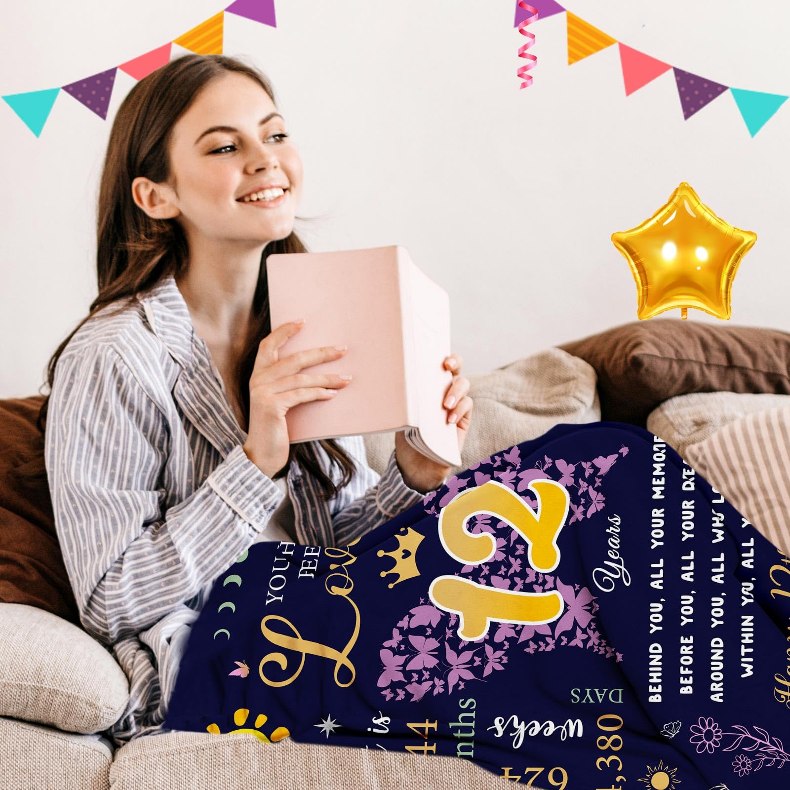 Zvzmzy Birthday Gifts for 12 Year Old Girls Blanket 60