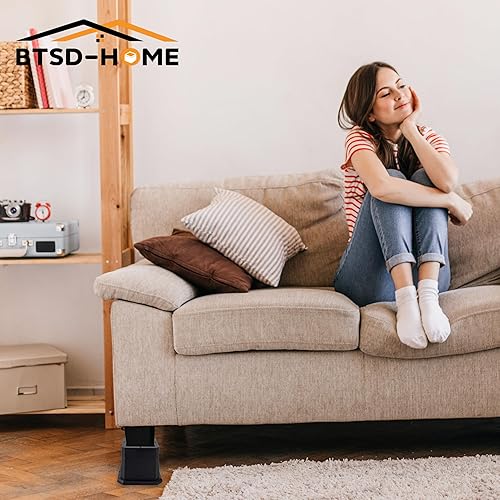 Miniatura 10 de BTSD-home Elevadores de cama de 3 o 2 pulgadas, elevadores de muebles resistentes ajustables para dormitorio, elevadores de mesa, escritorios,