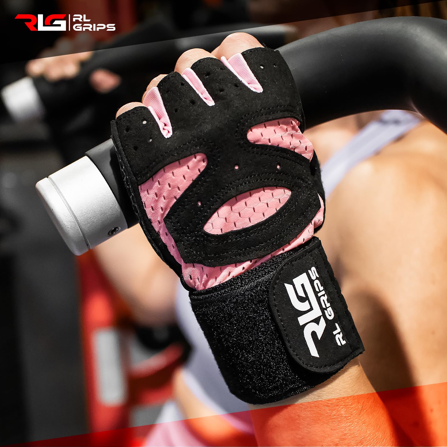 RL Grips® Gym Gloves for Weightlifting Crossfit, Bodybuilding with Wrist Wraps and Non-Slip Silicone Grip - Image 2