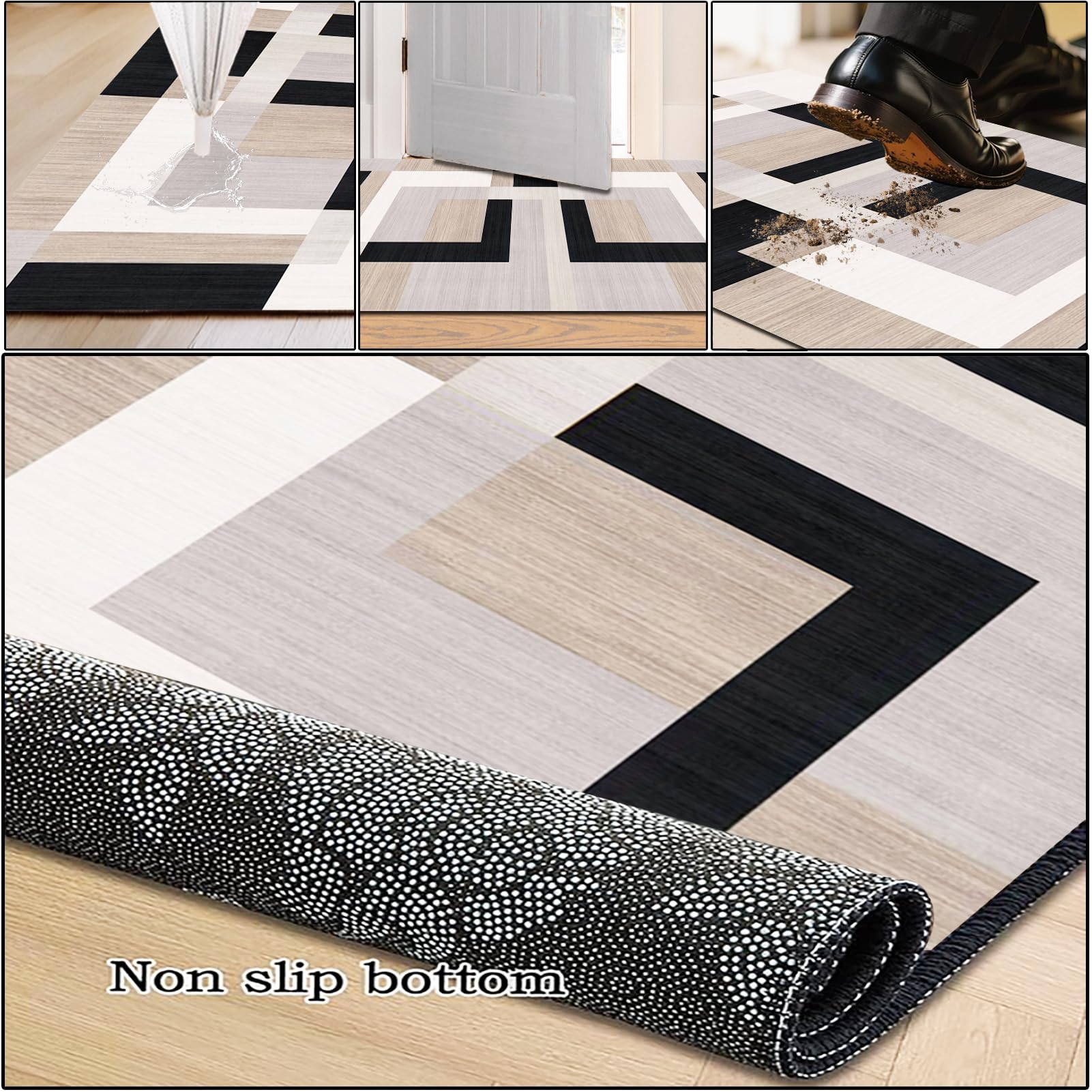 Dywan do przedpokoju długi antypoślizgowy zmywalny chodnik do przedpokoju 110 x 300 cm