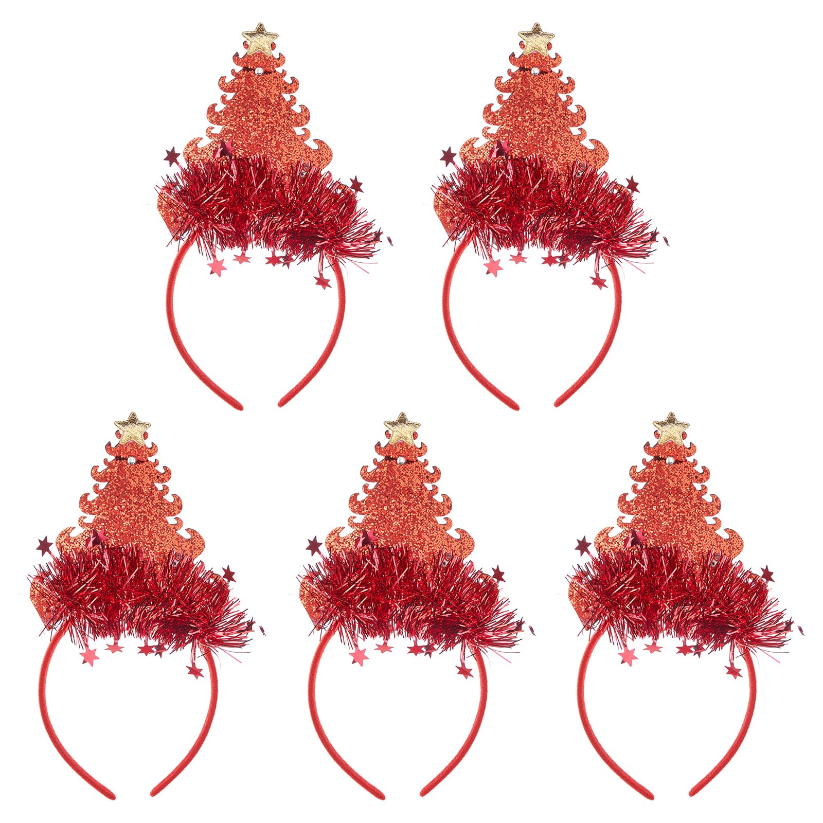 Tsophreniq 5pcs Sparkling Headband for Christmas Party Glowing Hairband Festive Headpiece Stylish Accessory for Family Gatherings Hair Decorations
