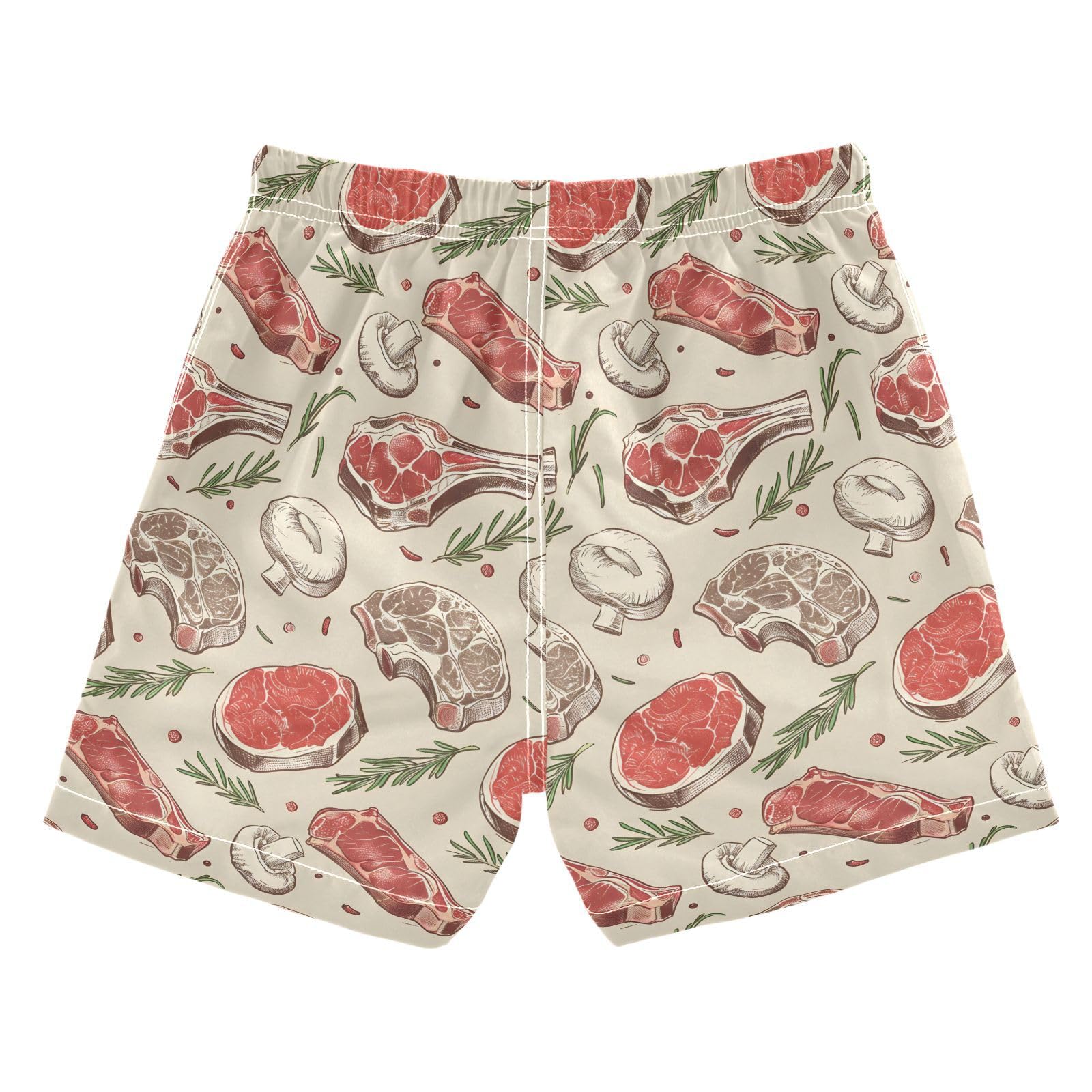 ALAZA Steak Mushroom Boys Quick Dry Beach Board Shorts Kids Swim Trunks Bathing Suit Swimsuit 2T Multicolor
