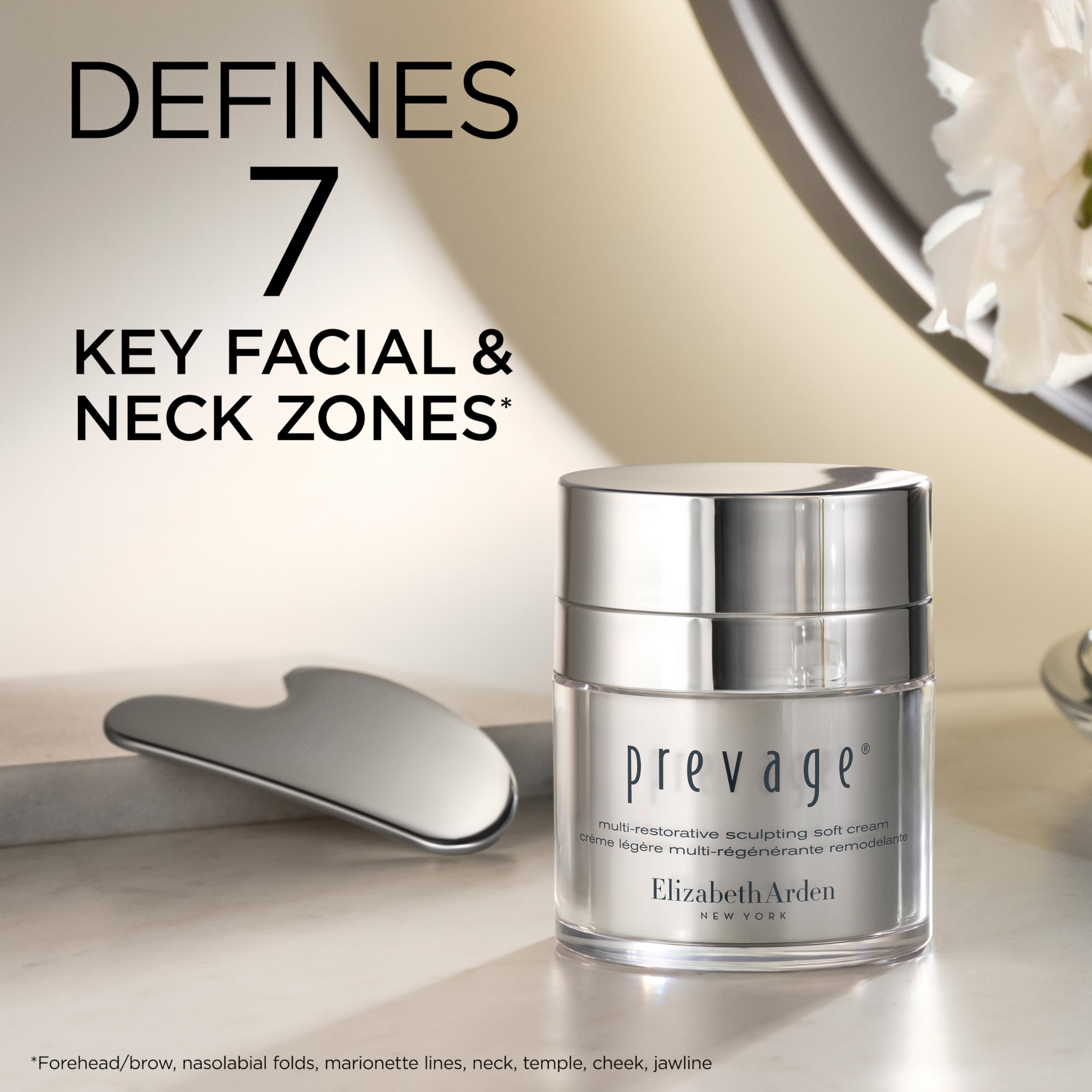 Elizabeth Arden PREVAGE Multi-Restorative Sculpting Soft Cream Firming Face Moisturizer with Idebenone, Carnosine and GraviLift Technology, 1.7 oz