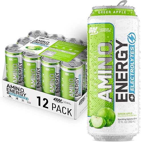 Optimum Nutrition Amino Energy Plus Electrolytes - Bebida energética con gas con aminoácidos y electrolitos para hidratación sin azúcar con BCAA