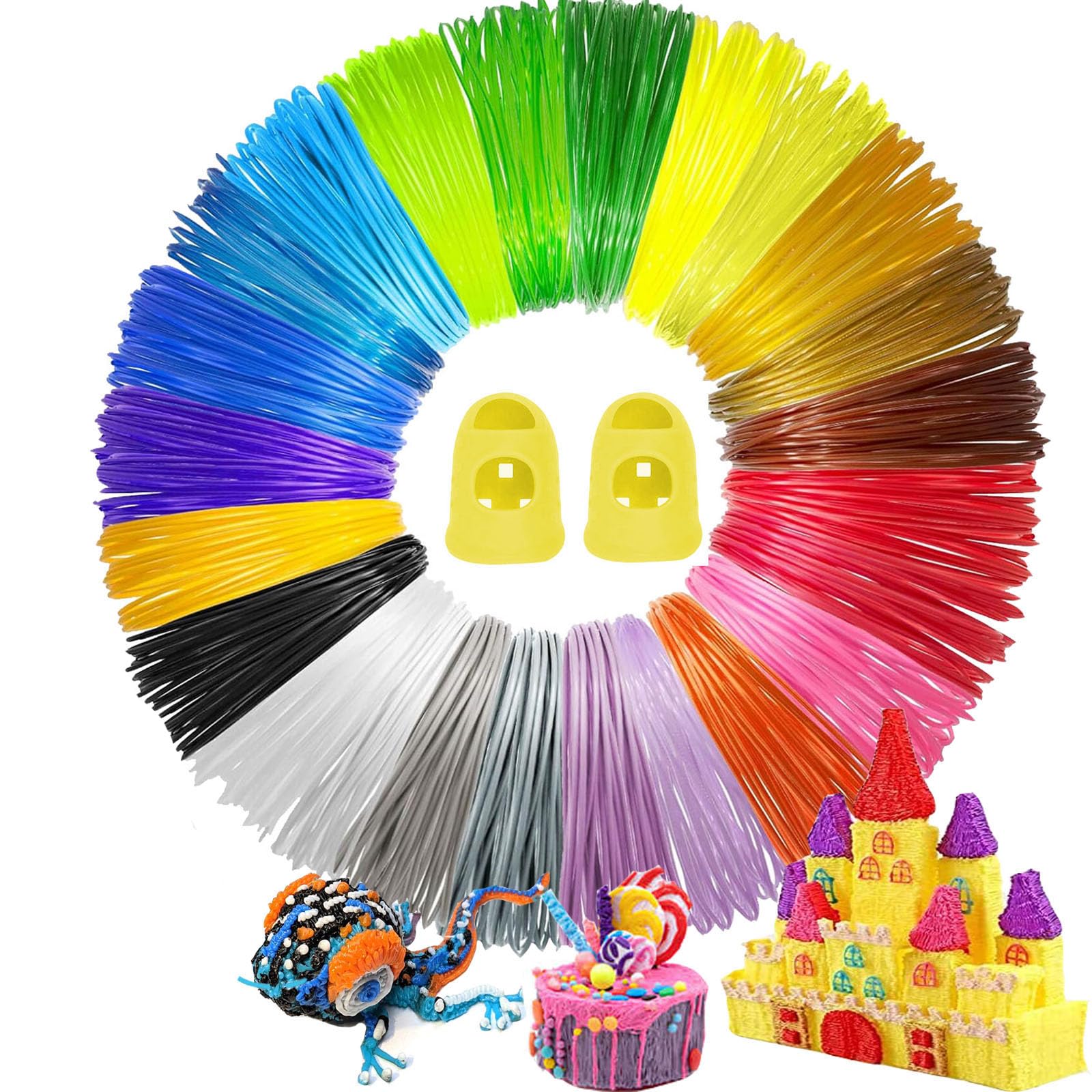 Filamento de Pluma 3D, 3M PLA Materiales de Impresión 3D, 3D Diámetro 1,75mm, Filamento para Bolígrafo 3D, PLA para Bolígrafo 3D, Consumibles de Impresión 3D Filamentos, 20 Color Aleatorio