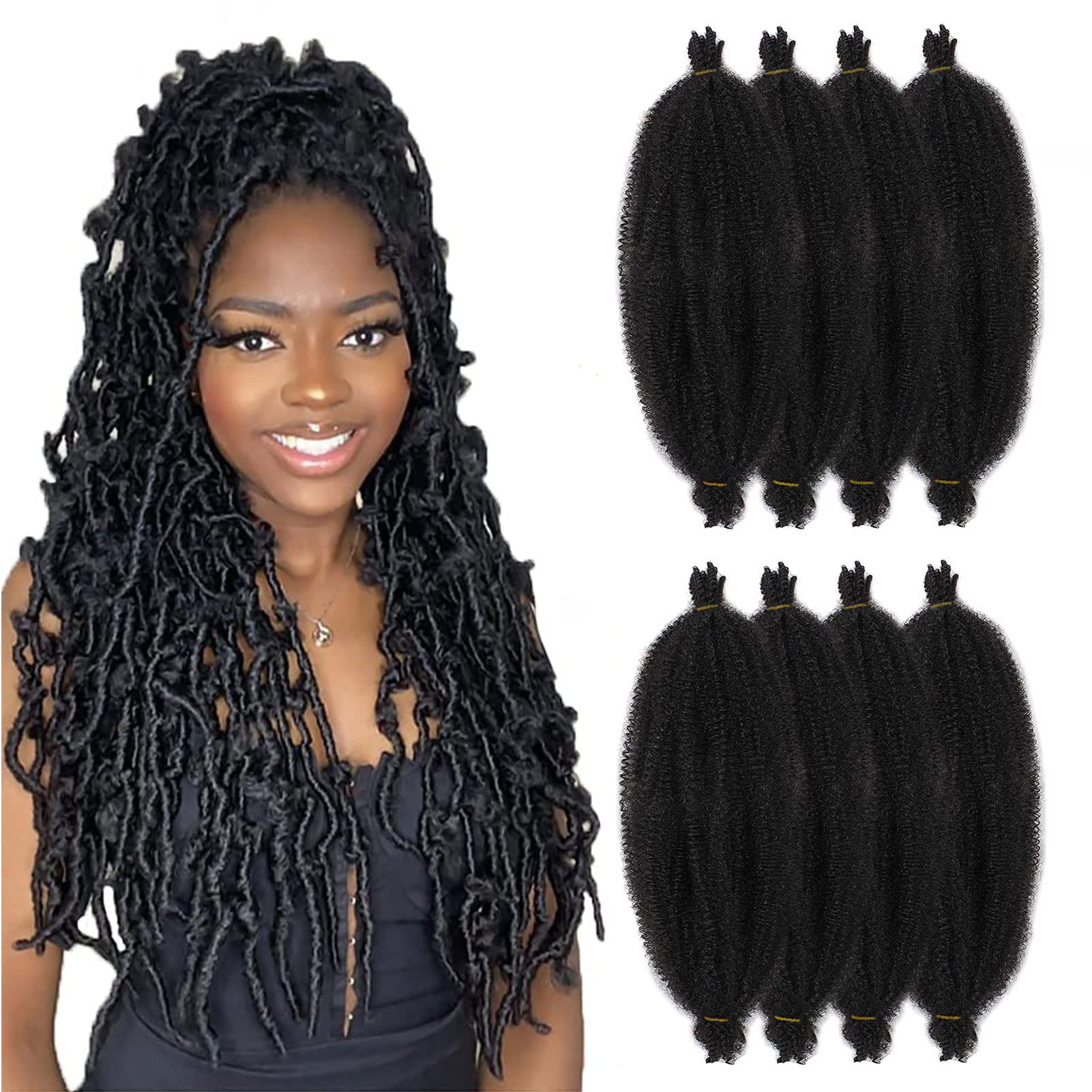 Buy 24 Inch Springy Afro Twist Hair Pre Stretched Braiding Hair Pre