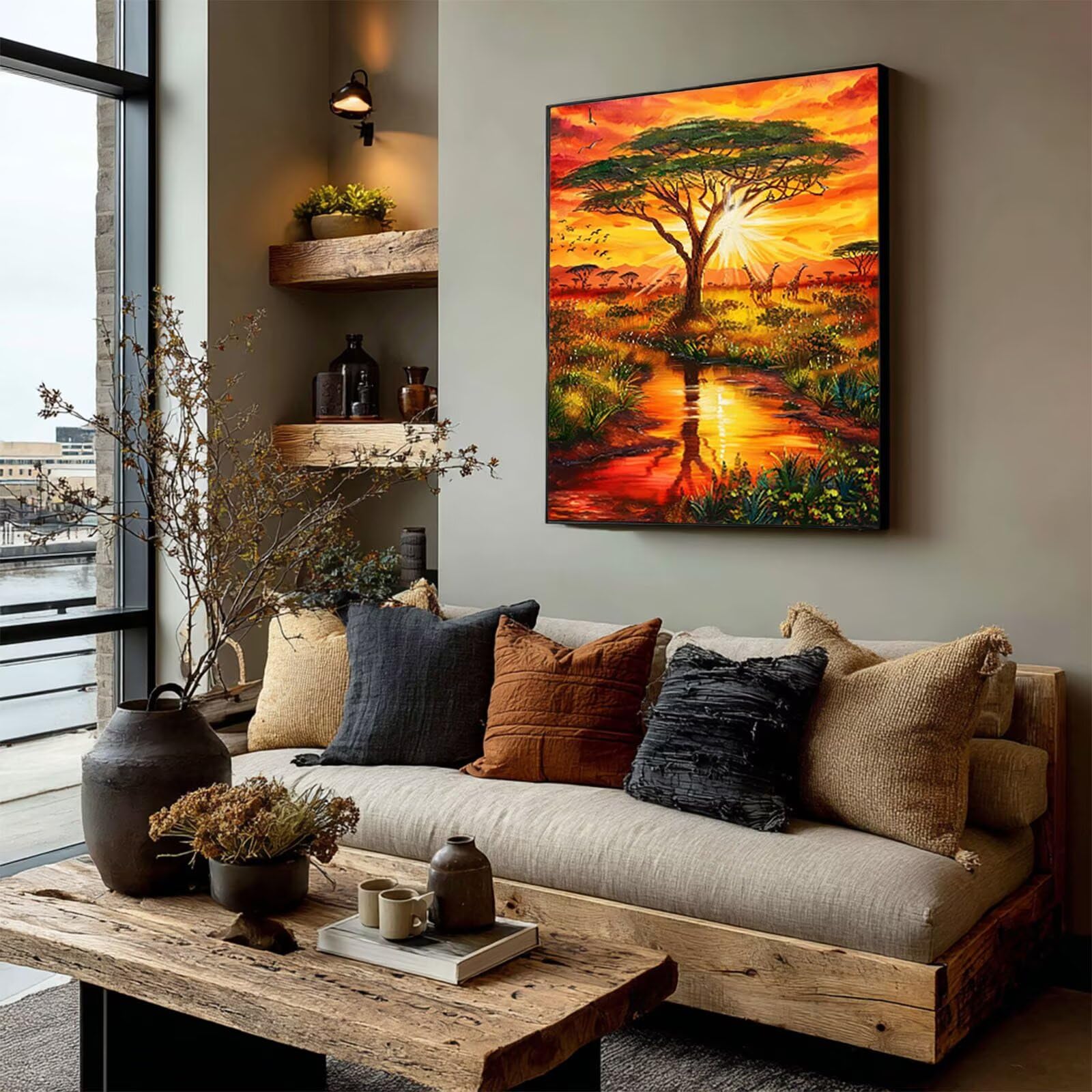 Sunset 5D Diamond Painting, áRbol Diamond Painting Adultos, 50x70cm 5-8156