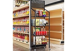 4-Tier Metal Storage Rack for Retail Candy and Snacks