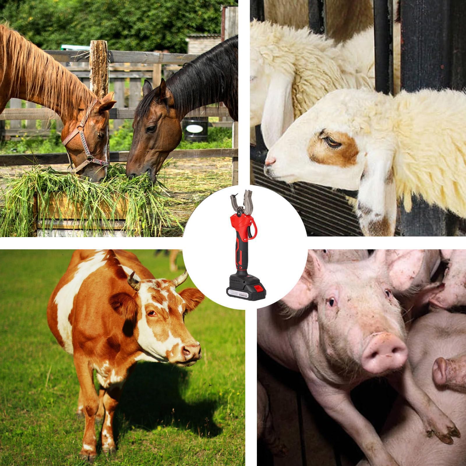 Akku-Ohrmarkenzange, Wiederaufladbarer Tiermarkierer, 2 Batterien Und 6 Ersatznadeln – Schnelle Und Schmerzfreie Markierung Für Schweine Und Schafe