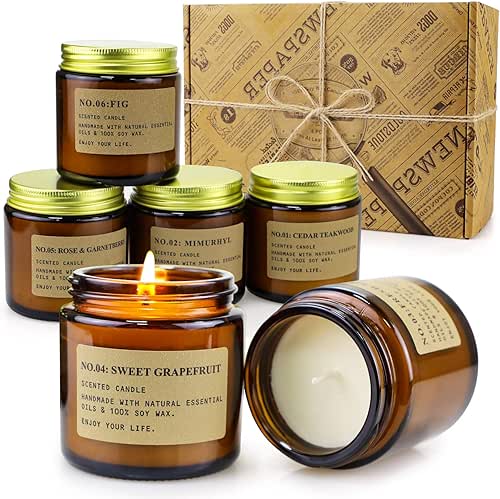 MOULENGGU 6 Pack Candles for Home Scented Aromatherapy Candle Gift