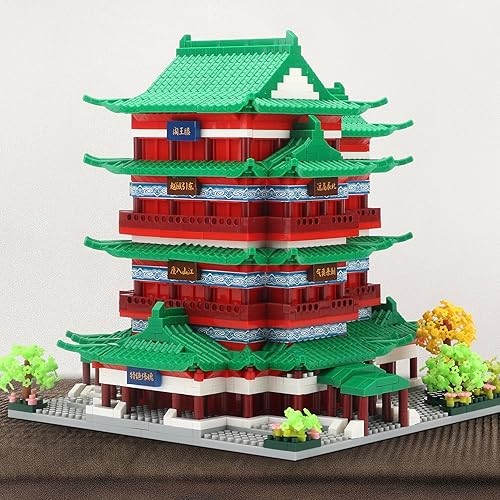 Miniatura 8 de COZYMASS Chinese Ancient Architecture - Juego de bloques de construcción de micro bloques de construcción, torreta del palacio, juego de