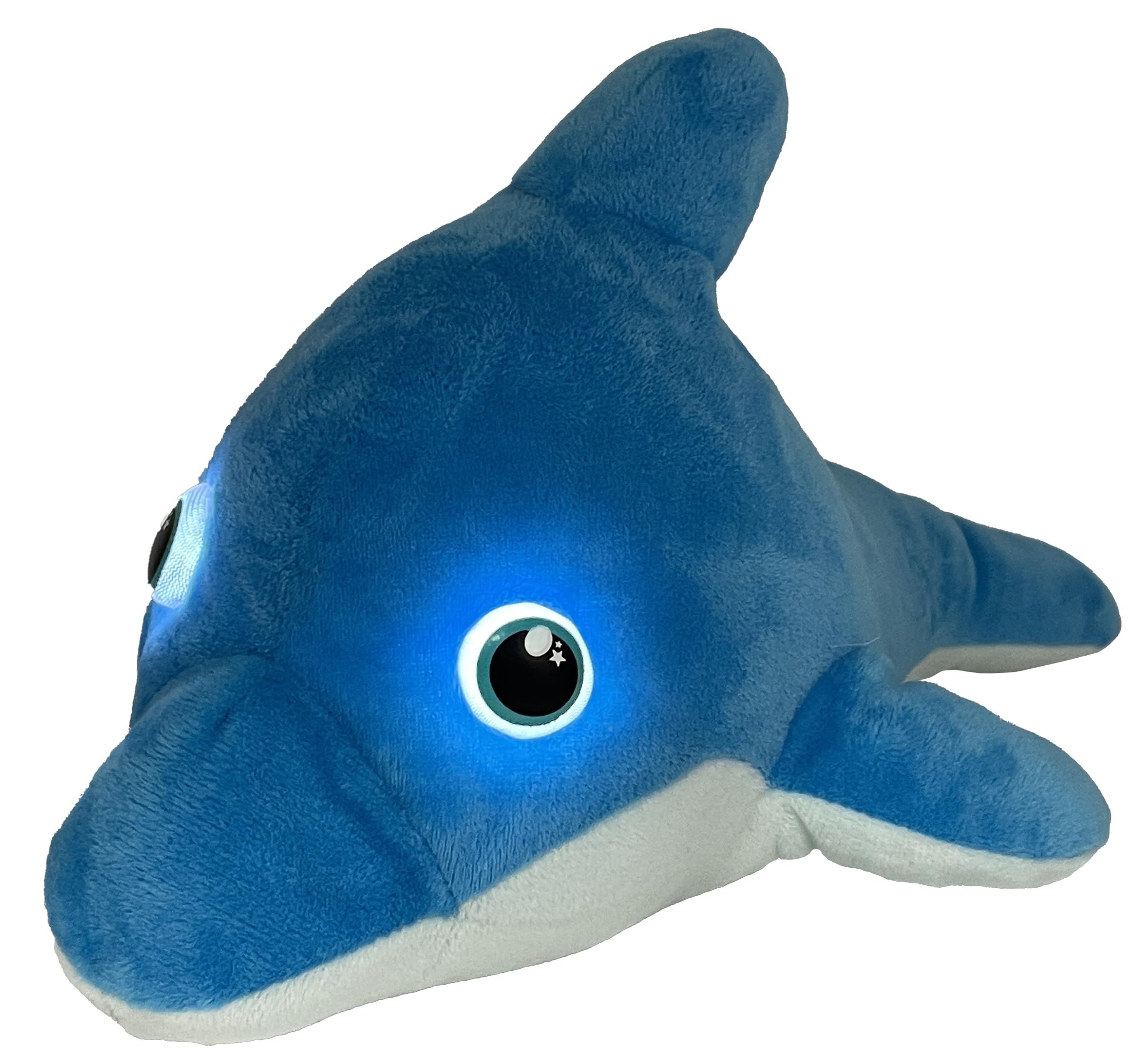 Night Buddies Large 15 Inch Illuminated Plush Dolphin - Child-Activated Nightlight Eyes, Auto Shut-Off, Safe & Durable Materials - Comforting Bedtime Companion for Ages 2+ - Award-Winning Sleep Aid