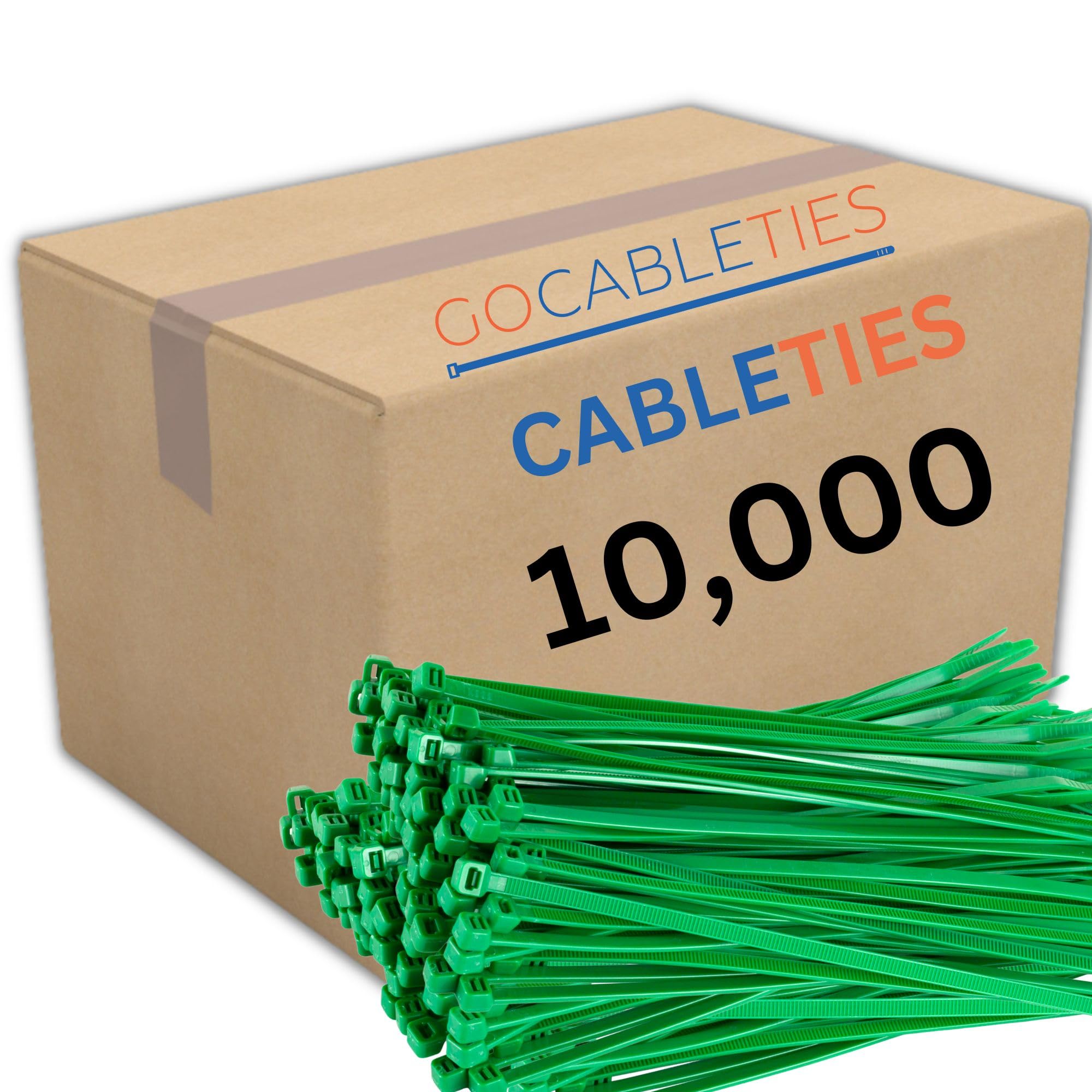 Gocableties Bridas verdes para cables, 200 x 2,5 mm, 10.000 piezas