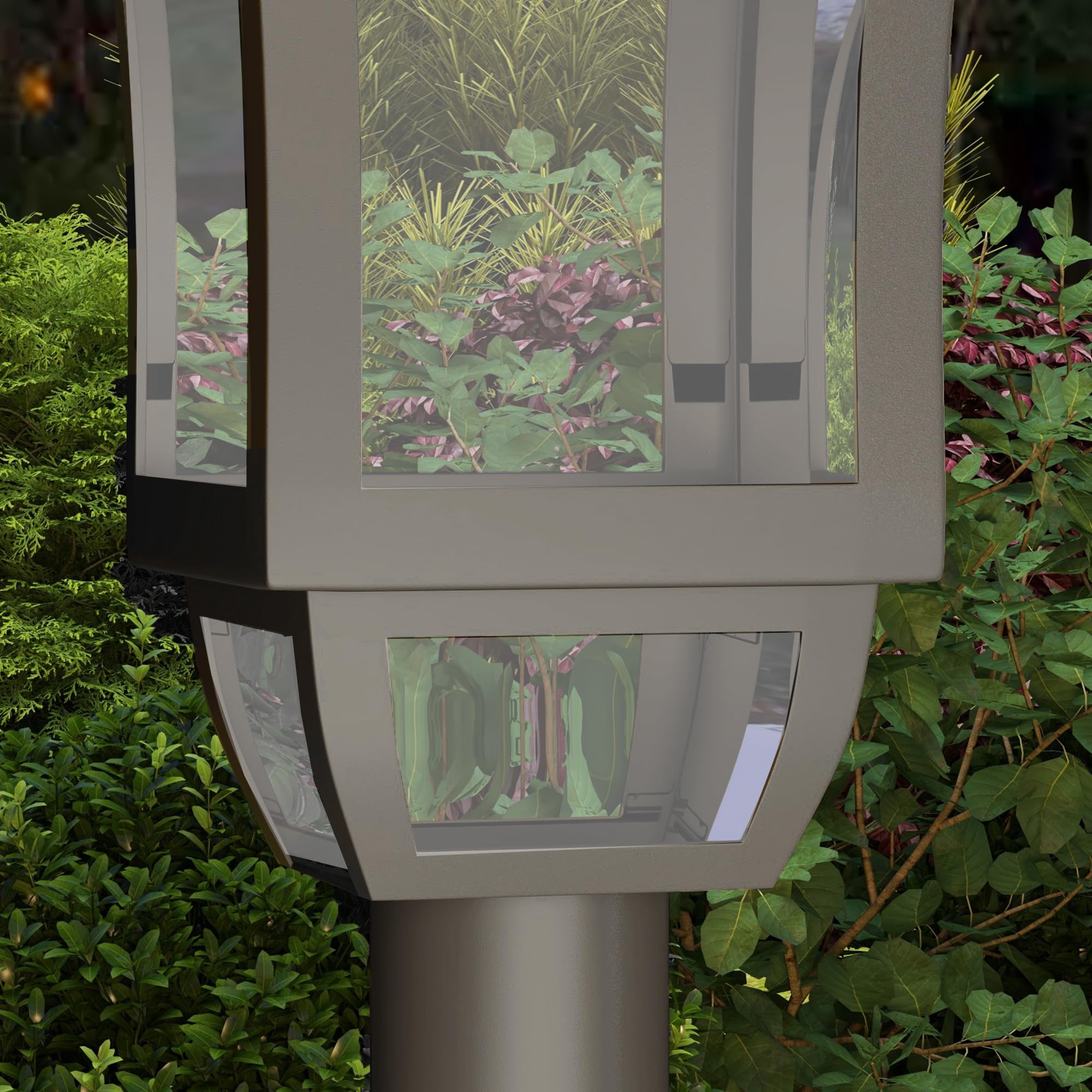 Outsunny Farola Solar Luz Solar de Exterior con Panel Solar Encendido y Apagado Automático IP44 para Terraza Patio 15x15x127 cm Negro