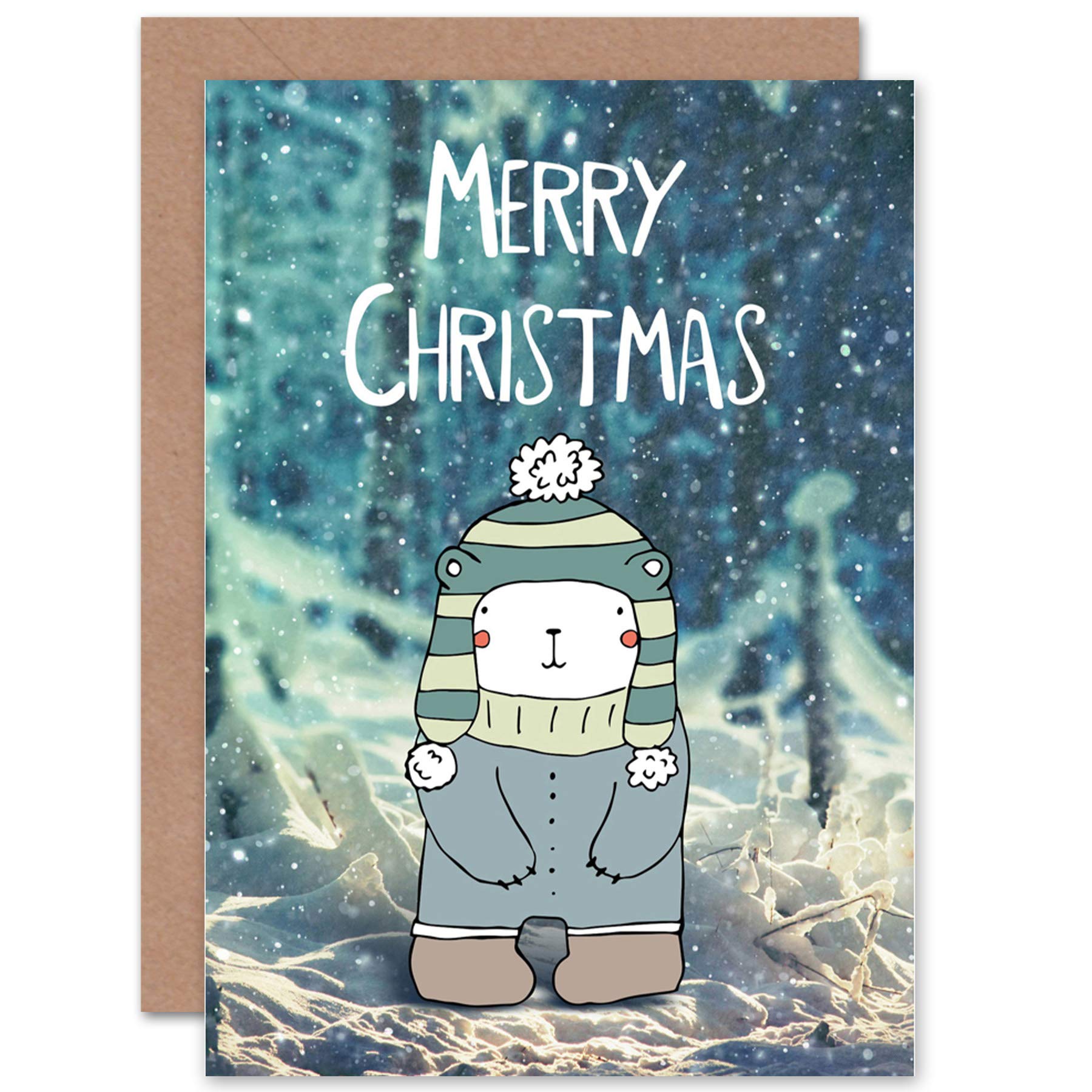 Wee Blue Coo CARD CHRISTMAS XMAS MERRY POLAR BEAR