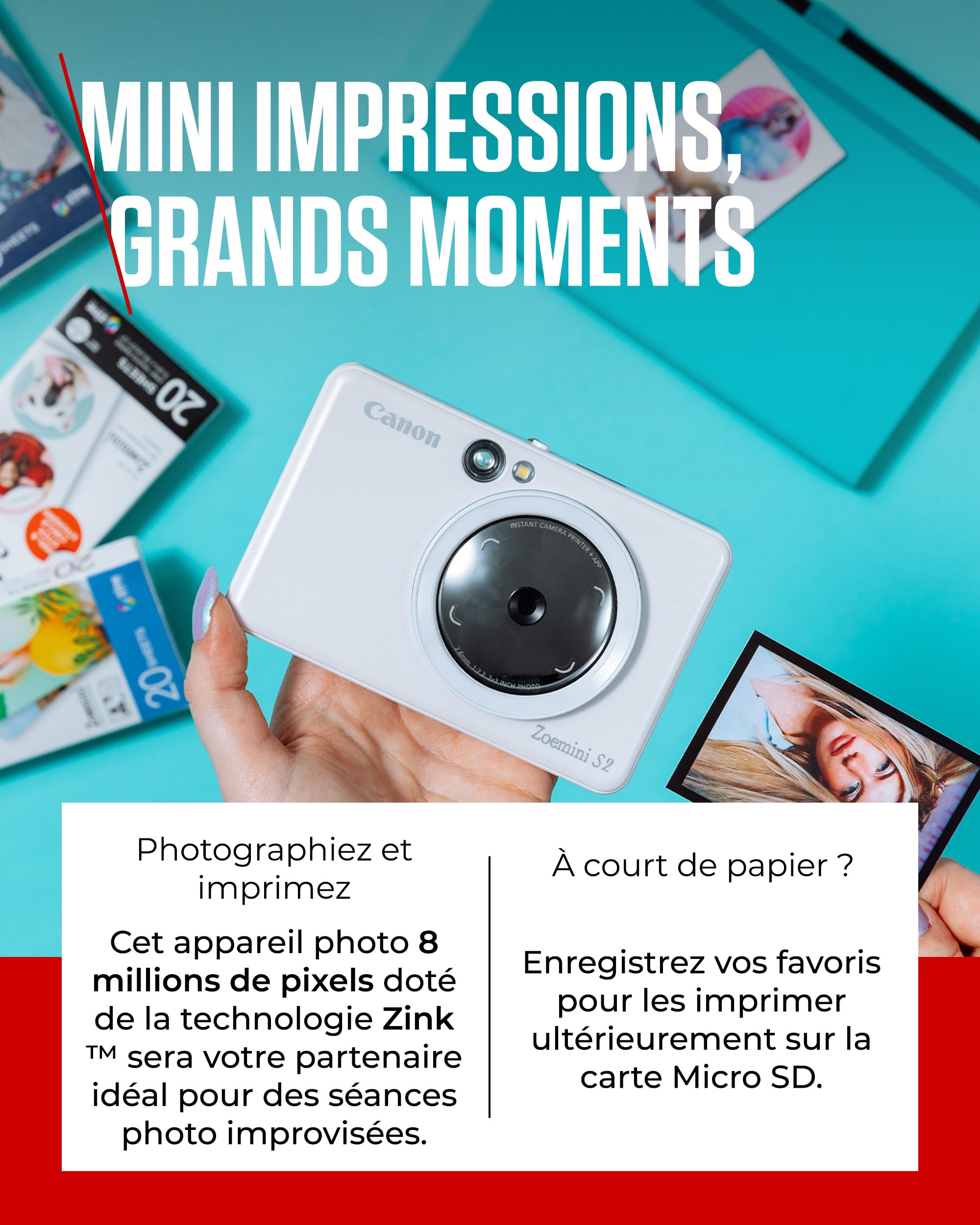 Appareil Photo Instantané Canon Zoemini S2 Blanc