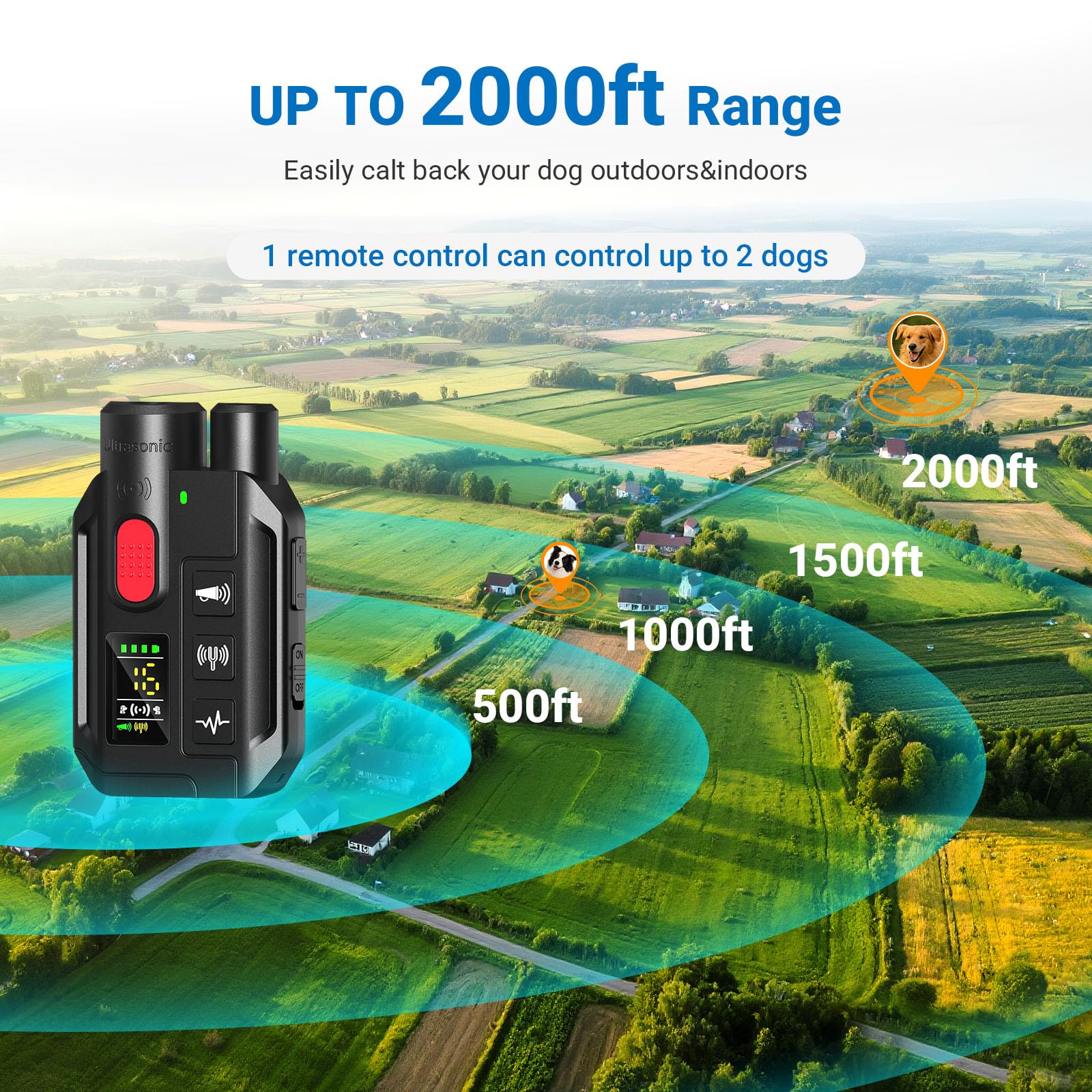 Dog Shock Collar with Remote Control,2000FT Range Dog Training Collar with 4 Training Modes,IP67 Waterproof Dog Bark Collar for Small Medium and Large Dogs - image 6