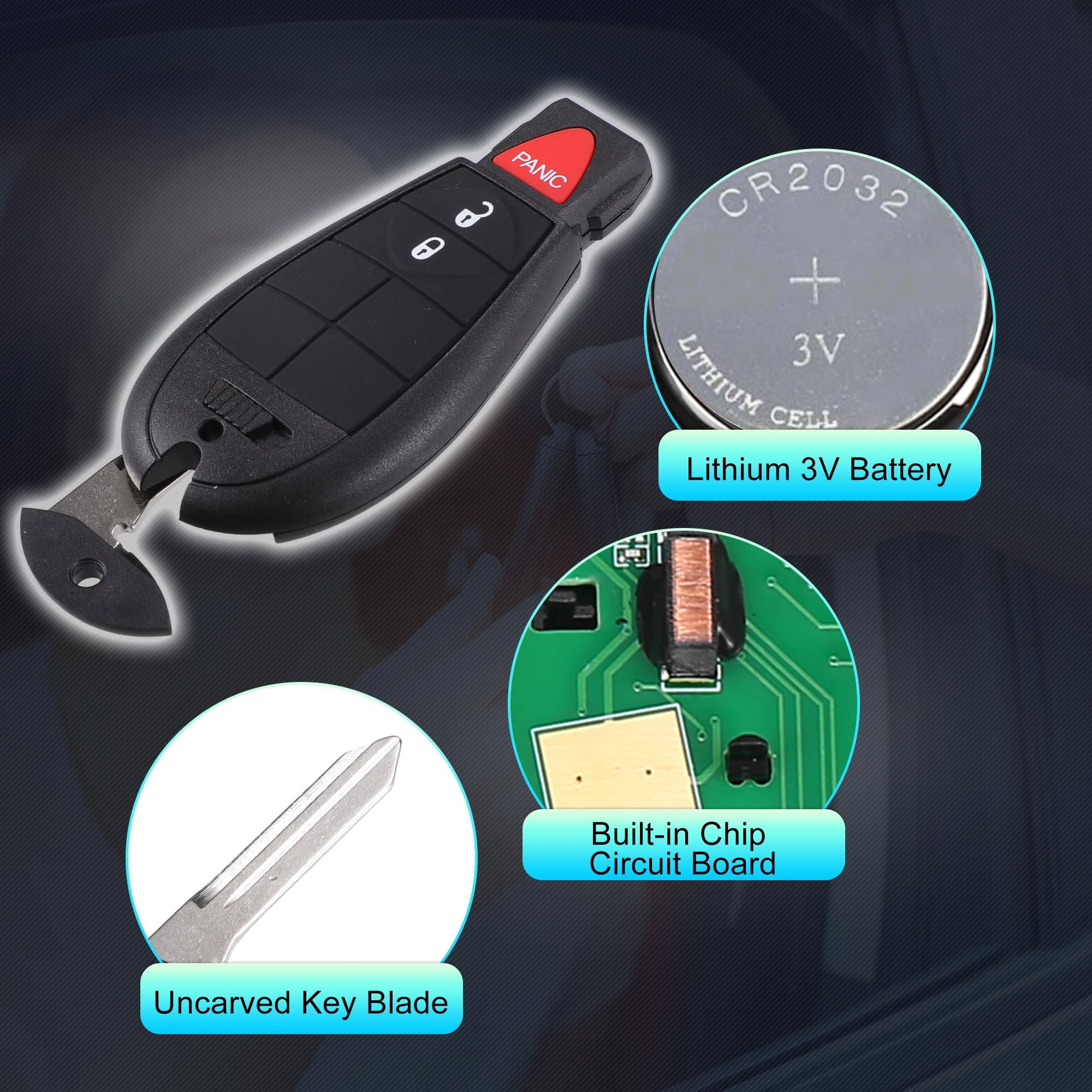 New 7-Button Keyless Entry Remote Key Fob For 2013 Dodge Grand Caravan - Needs Programming