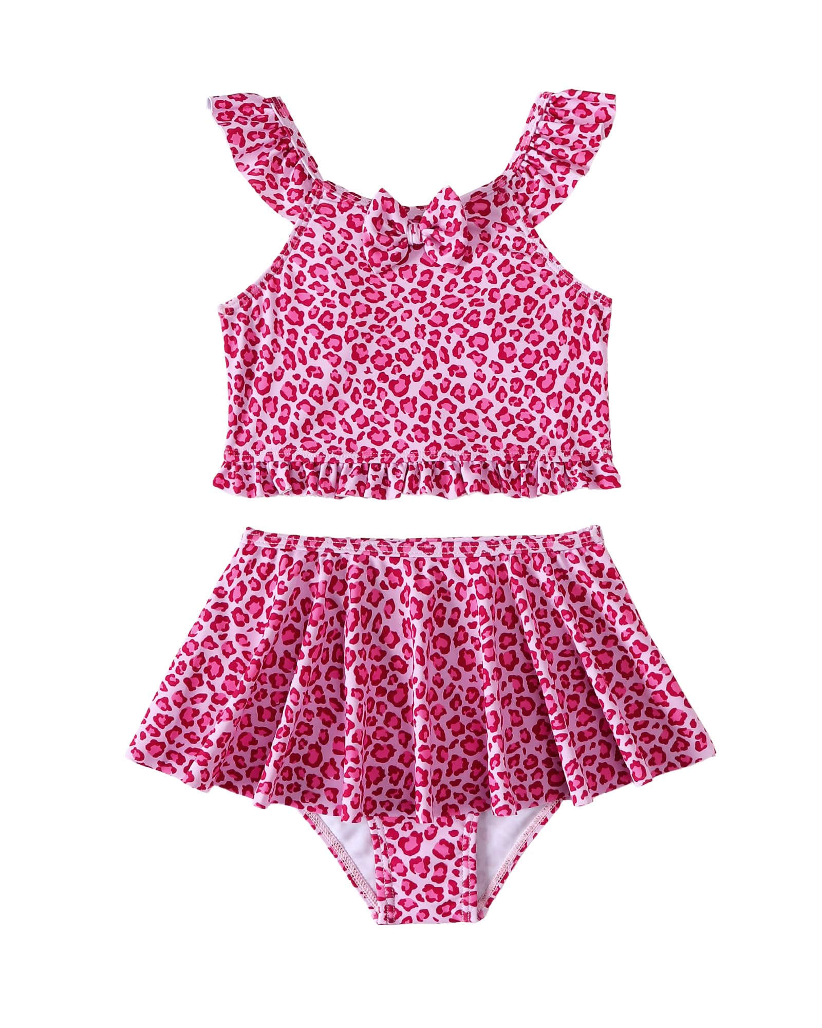 Saeaby Toddler Little Girls Swimsuit Summer Halter Ruched Tankini 2 Piece Bathing Suit for Girl Beach Swimwear 3-8Y