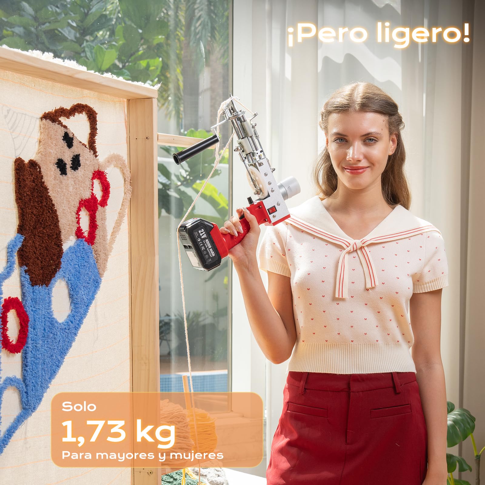 BESGEER tufting Gun Kit Completo Inalámbrica con Recortador de Alfombras