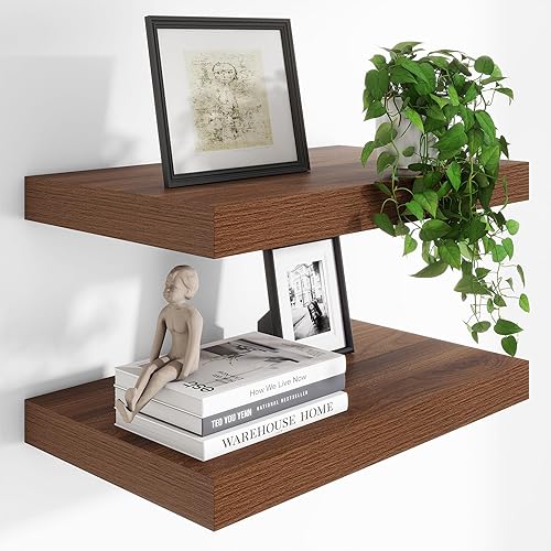 Miniatura 53 de Heimlove Estantes flotantes de 12 pulgadas de profundidad para pared, estantes de baño de 24 pulgadas, juego de 1, estantes montados para libros