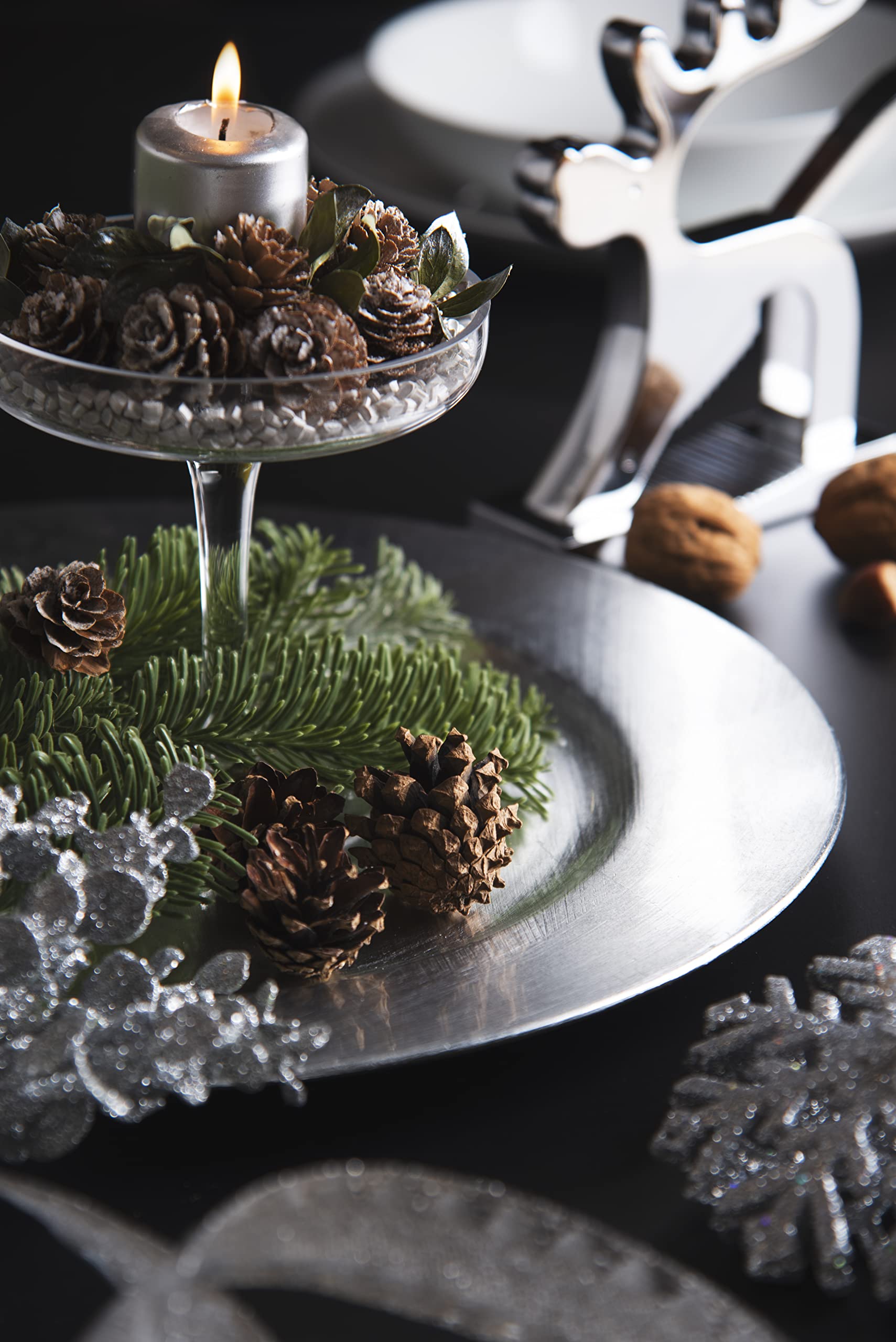 Excelsa Platinum Set of 6 Placemats, PP Plastic, Reusable, Diameter 33 cm, Silver, Diametro 33 Cm - Image 3