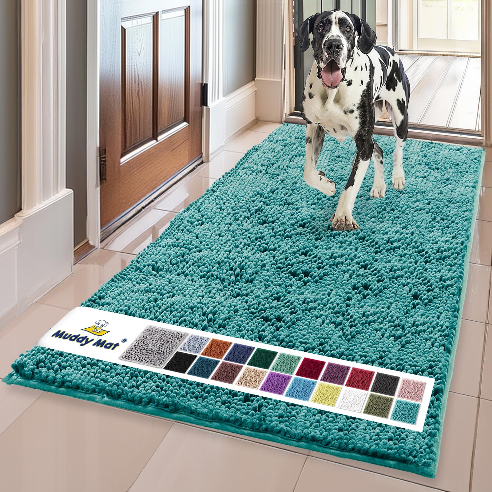 Muddy Mat® Shown on TV – Super Absorbent Door Mat Indoor, Microfiber Quick Dry Chenille Entryway Rug, Non-Slip Front Door Mat, Indoor Mats for