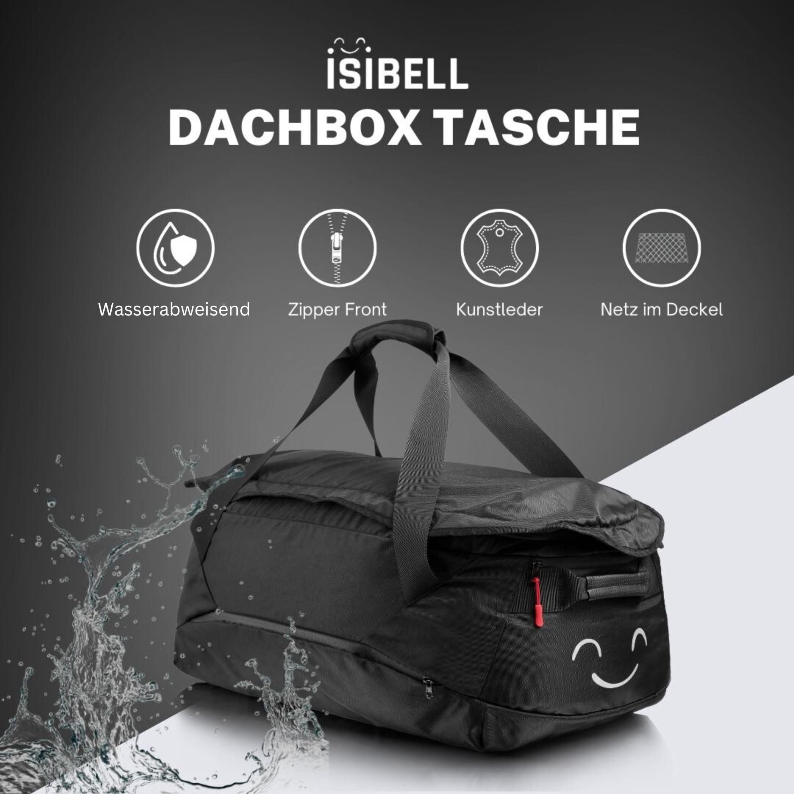Dachbox 4er Taschen Set mit Trittstufe für einfaches Be- und Entladen und Identifikationsmarker/Duffel Bag/dachbox Taschen/Tasche