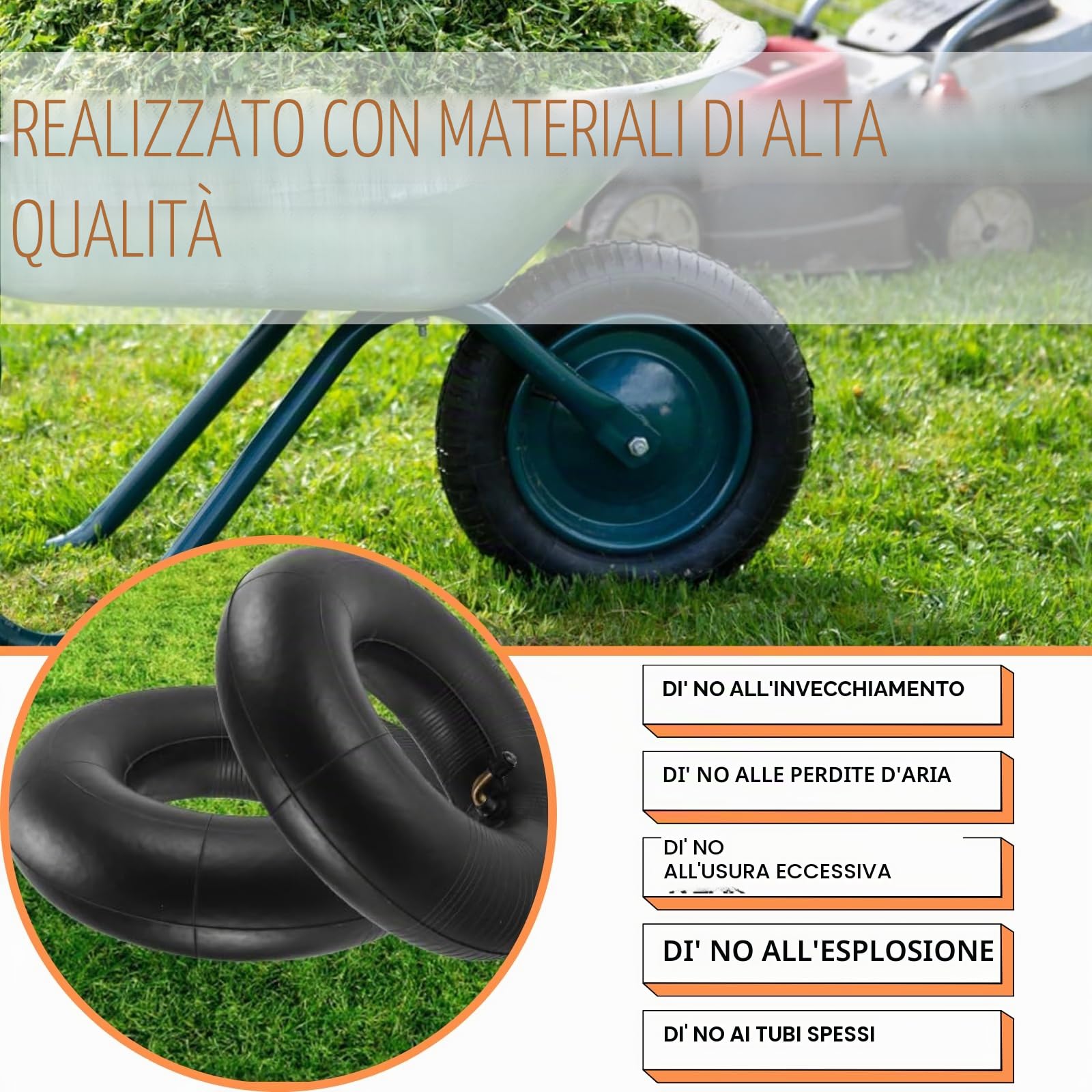 4.10/3.50-4" pneumatici Camere d'aria, 2 pacchetto 4.10 3.50-4/410/350-4 Camere d'aria con stelo della valvola piegata per le barre a rotelle,carrello da 4", trattori, carrello da golf, Dolly