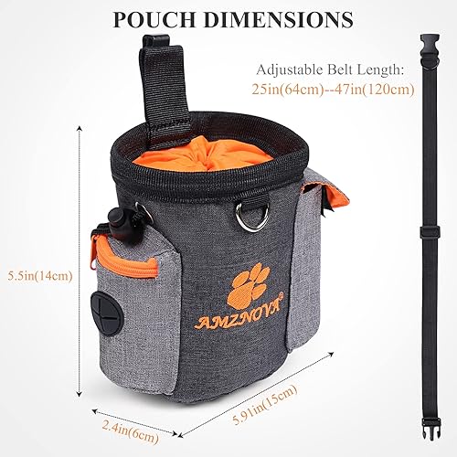 Miniatura 10 de AMZNOVA Bolsa de golosinas para perros, bolsa de entrenamiento para cachorros, contenedor de aperitivos para caminar de animales, el mejor paquete