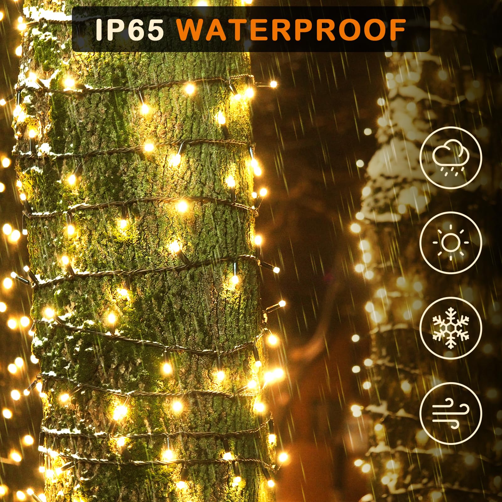 YAGOPAL Luci Natale Esterno,100M 800LED Luci di Natale Impermeabile 8 Modalità con Timer Halloween Christmas Catena Luminosa per Interno Esterno Casa Giardino Patio Festa Natale Albero