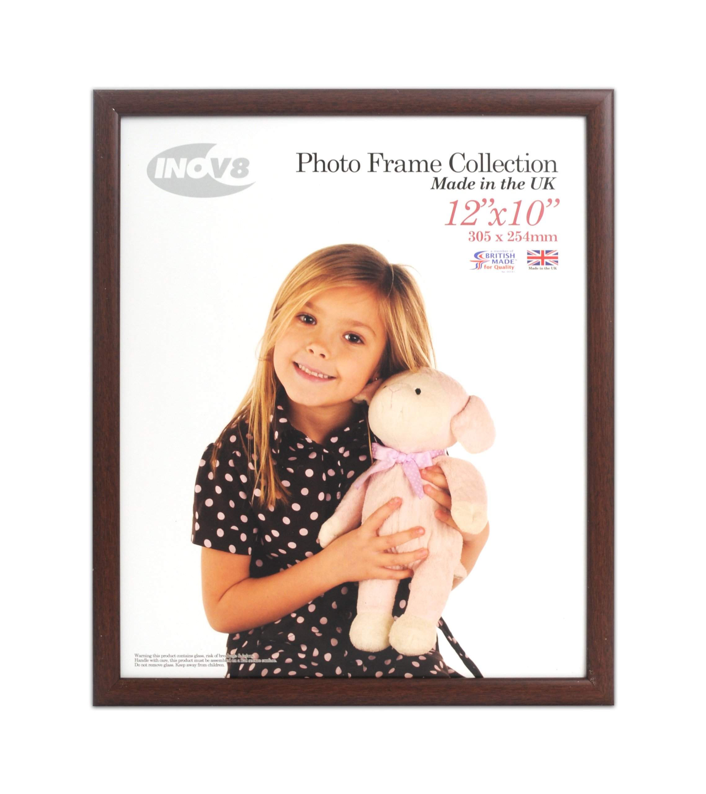 Inov8 British Made Traditional Picture/Photo Frame, 12x10-inch, Value Dark Oak
