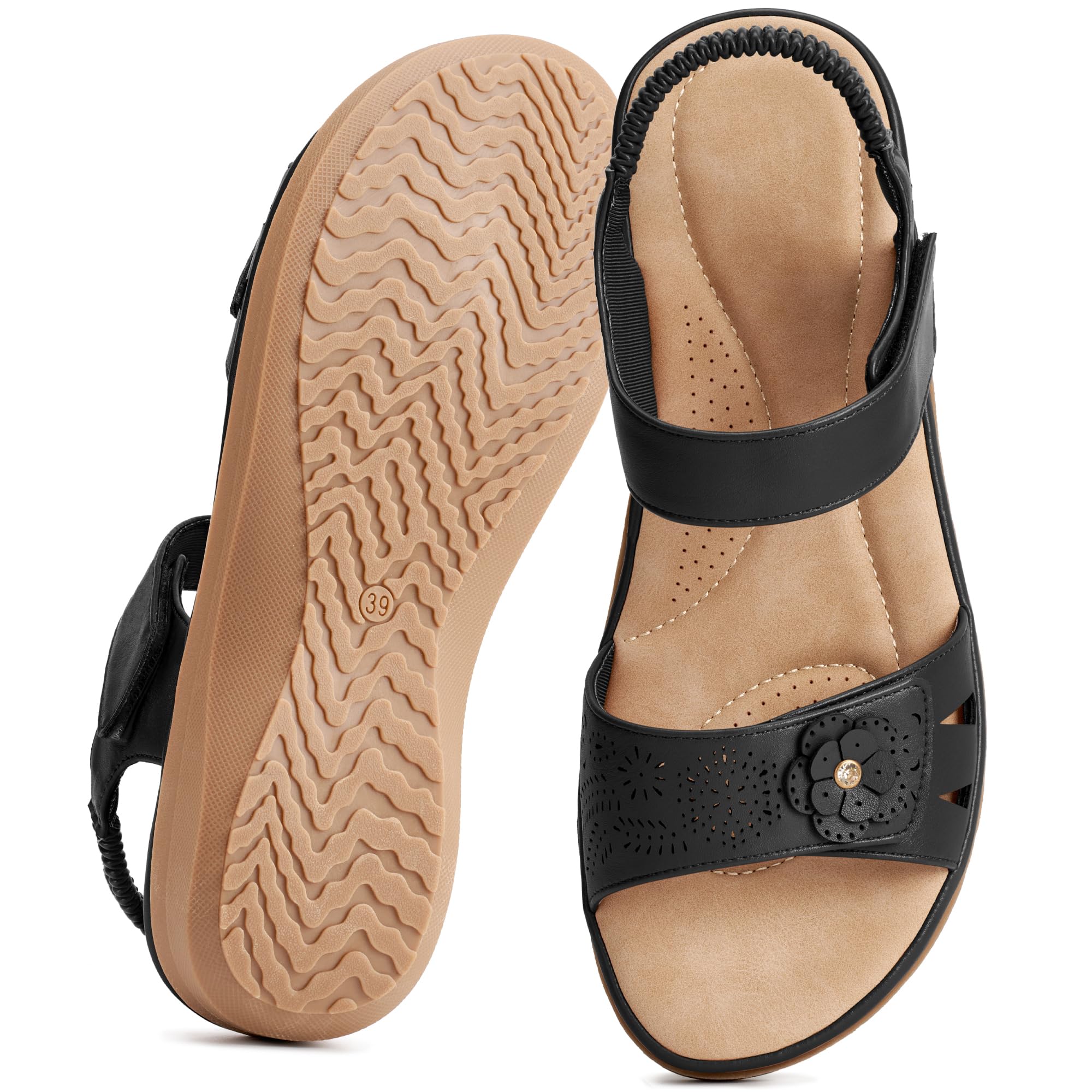 FUDYNMALC Womens Sandals Dressy Summer: Comfortable Slip On Walking Flats 2026 Orthopedic Shoes for Beach