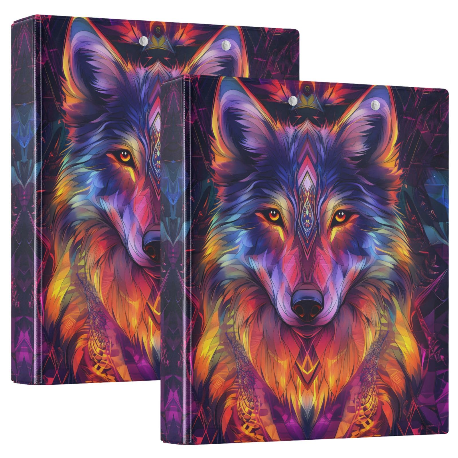 Wolf - Raccoglitore colorato a 3 anelli, 3,8 cm, contiene 200 fogli con 3 tasche interne in PVC trasparente, per scuola e ufficio