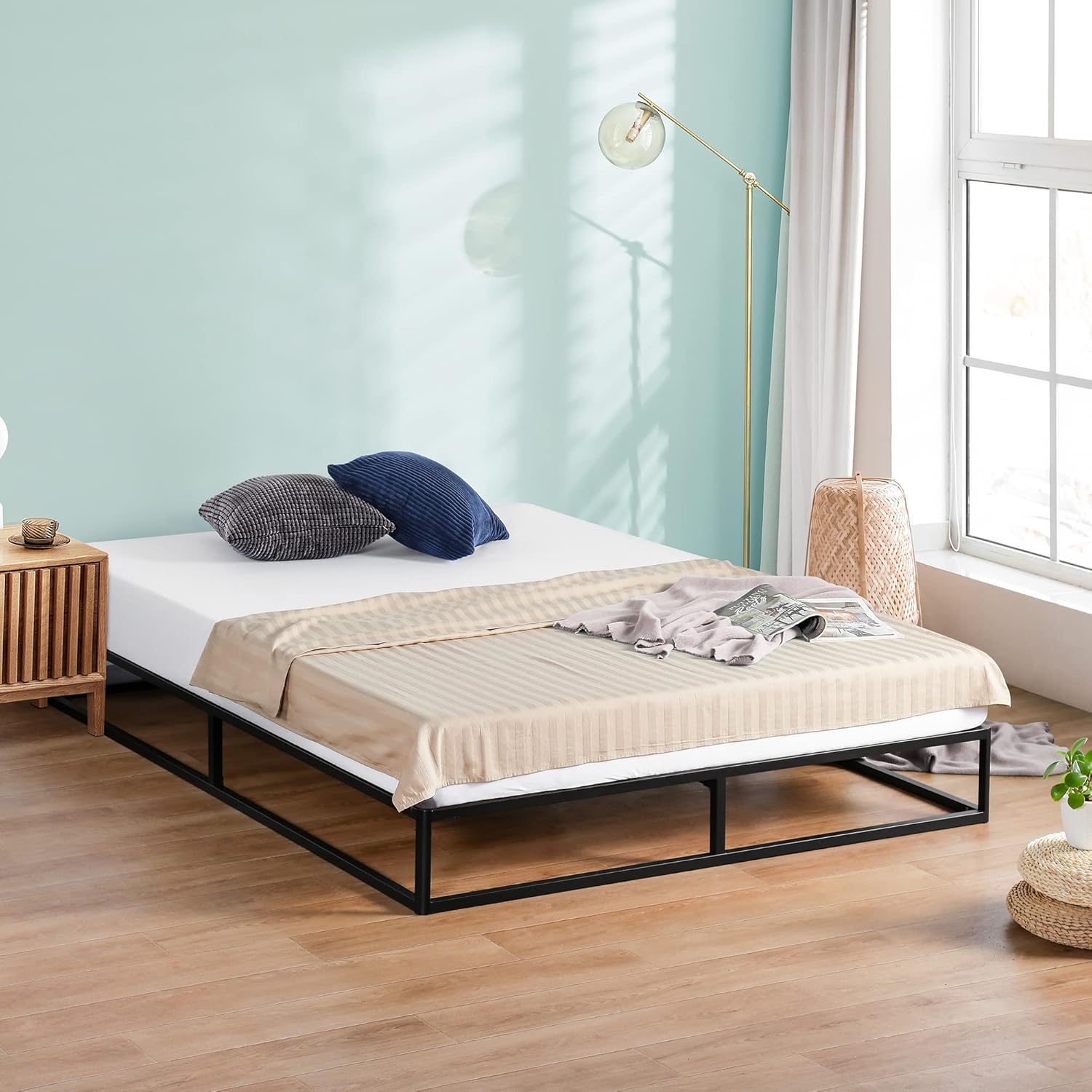 PrimaSleep 9 Inch Dura Metal Platform Bed Frame/Non Slip Bed Frame/Steel Bed Frame (Twin