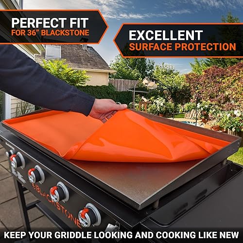 Miniatura 2 de Funda de silicona prémium para parrilla Blackstone, 36 pulgadas, resistente a la intemperie, evita el óxido, duradera, resistente al calor,