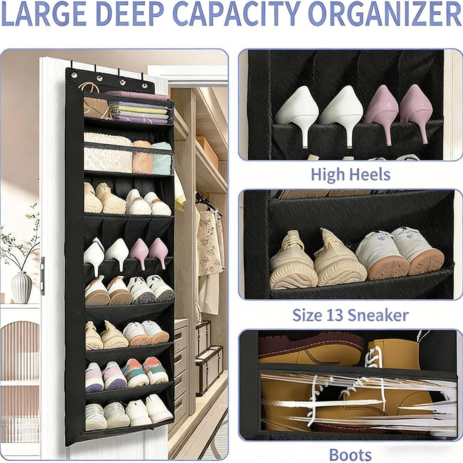 Unité de Rangement Suspendue en Tissu Oxford 600D Solide avec 13 Poches pour optimiser l ' Espace dans la Salle de Bain de la Chambre ou la Solution de Rangement dans la Chambre du véhicule
