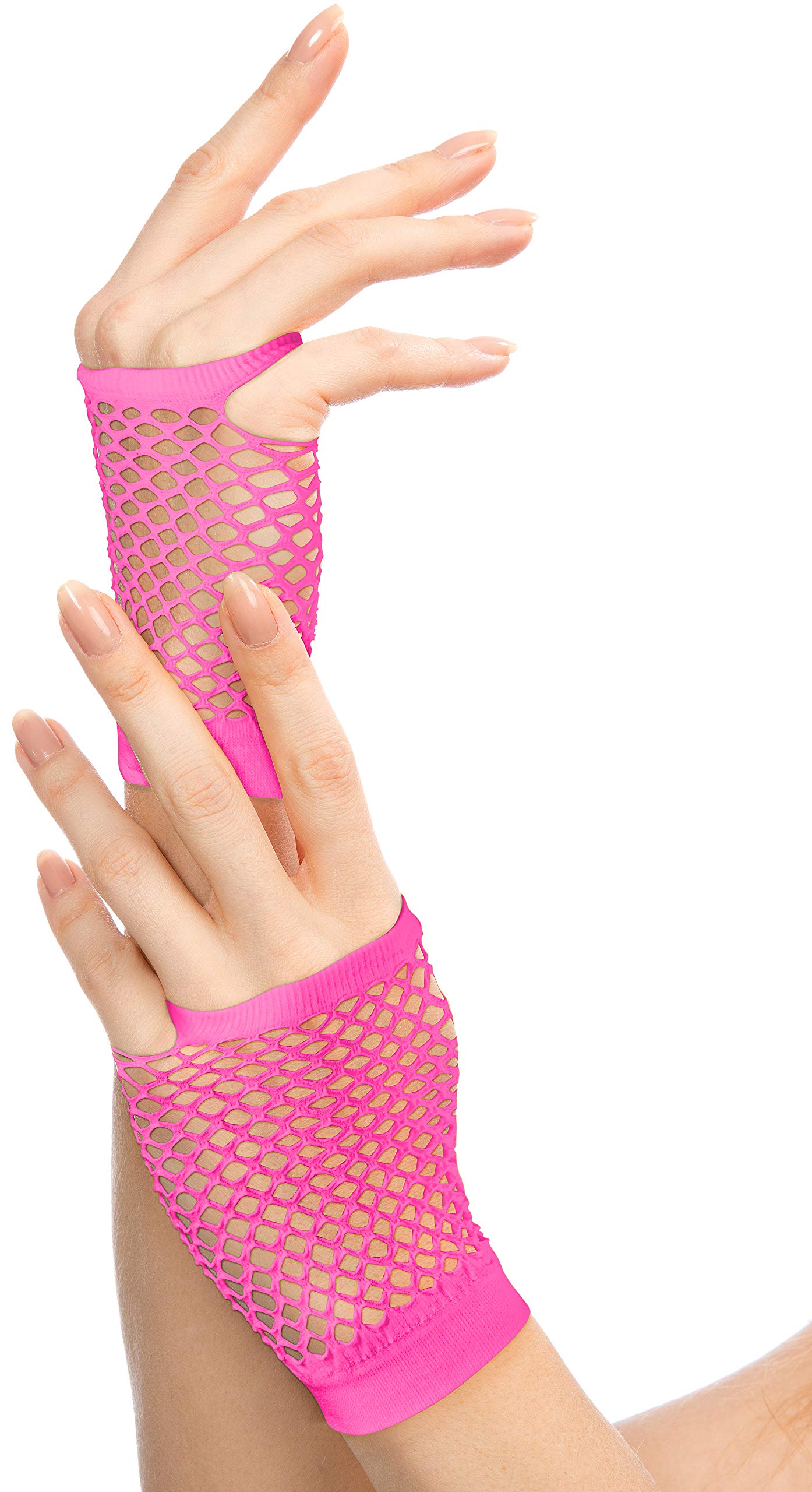 Balinco Rocking Fishnet Gloves 80s / 90s for Ladies & Girls (Pink)